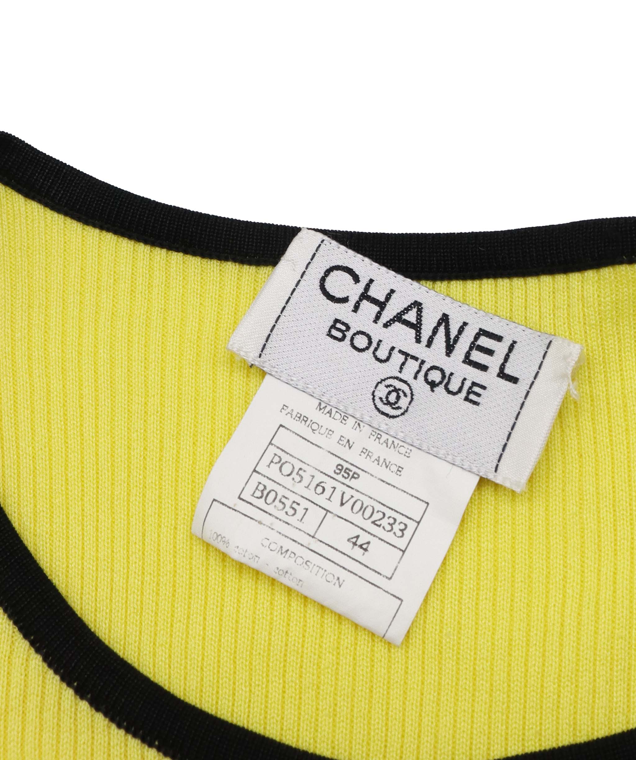 Chanel 95P Yellow Knit T-shirt PO5161V00233	 DXBS0471