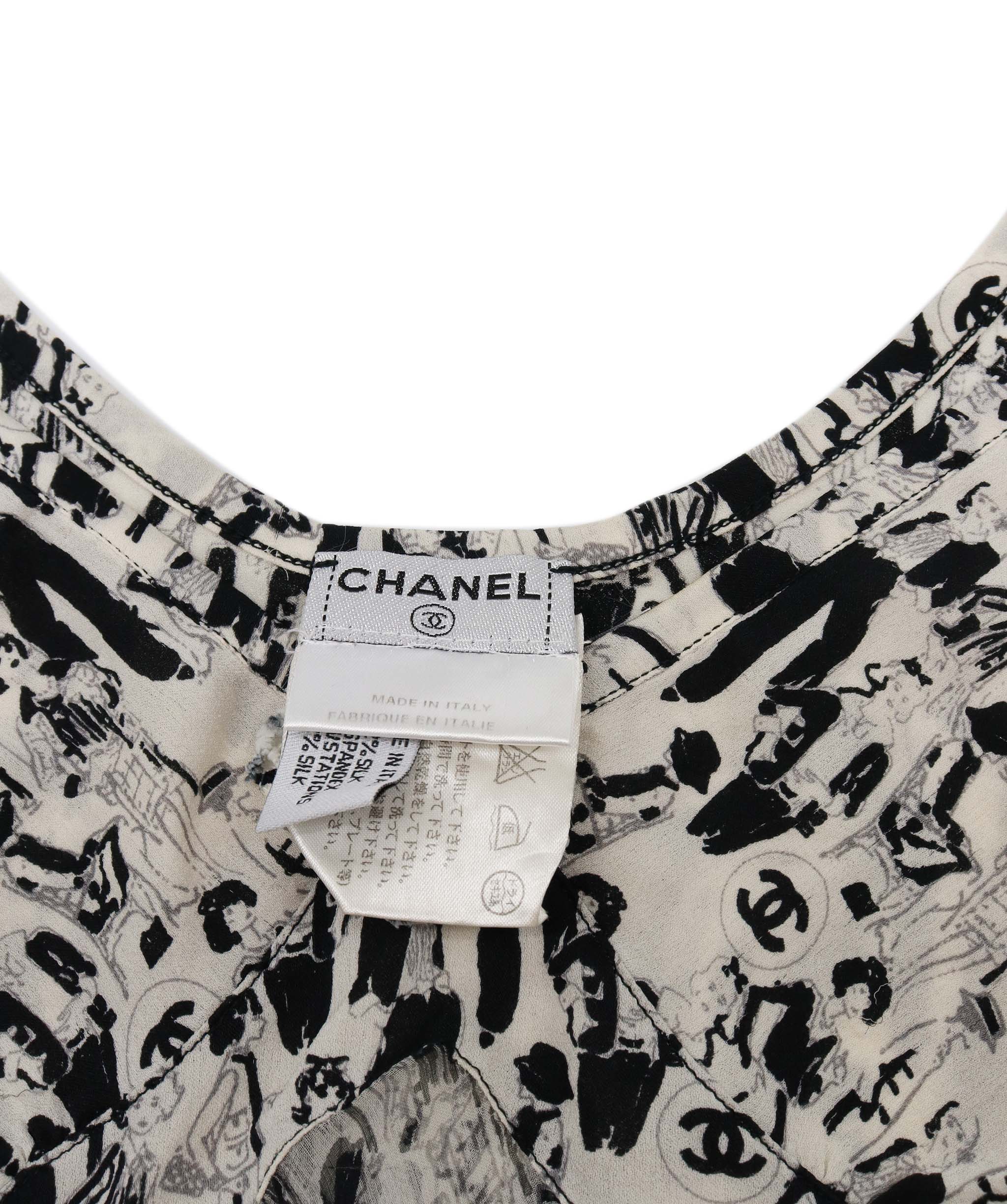 Chanel Silk Black White Tank Top - DXBS0503