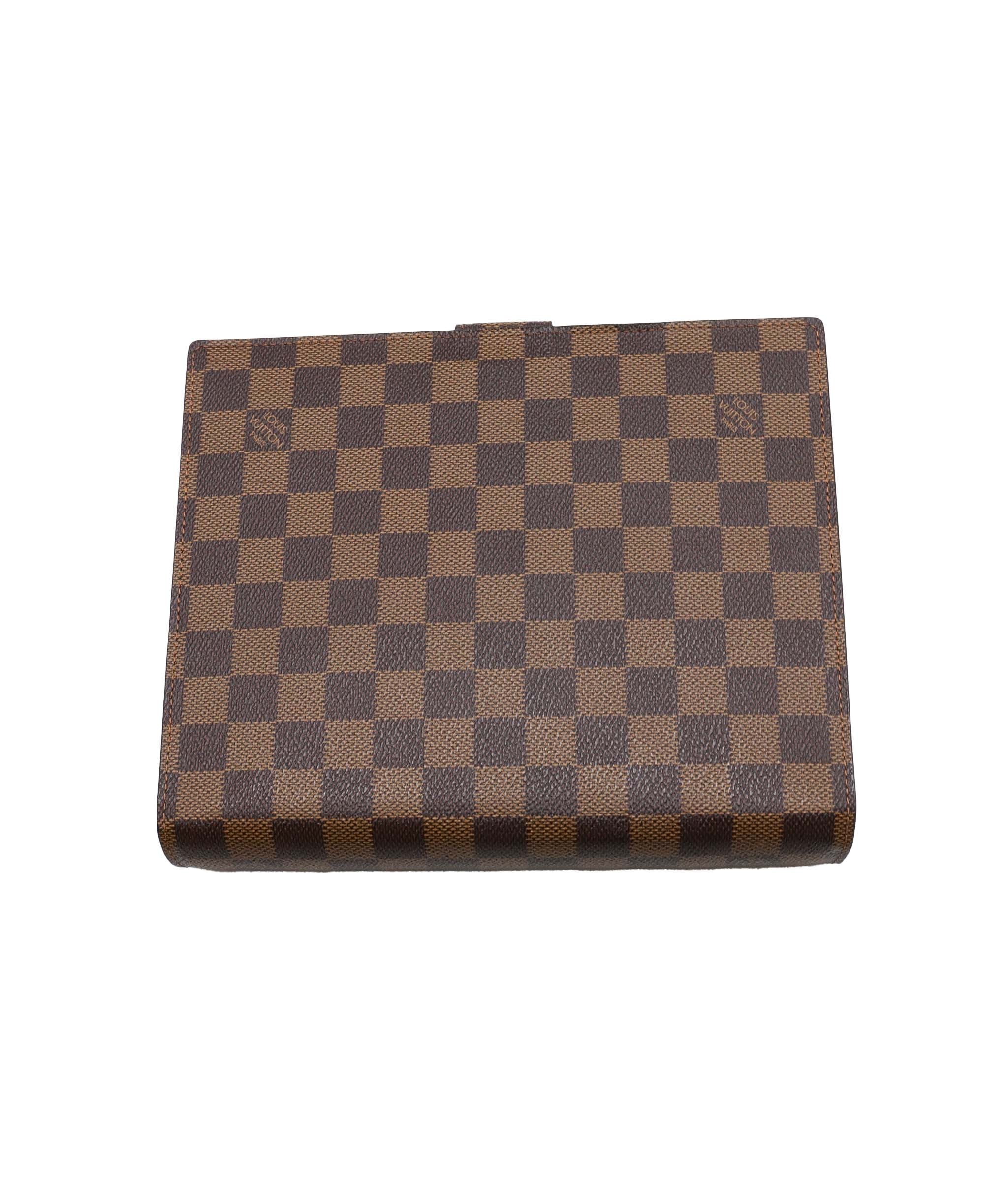 LOUIS VUITTON Damier Ebene Agenda GM Day Planner Cover R20009 LV Auth 28663A DXBV0064