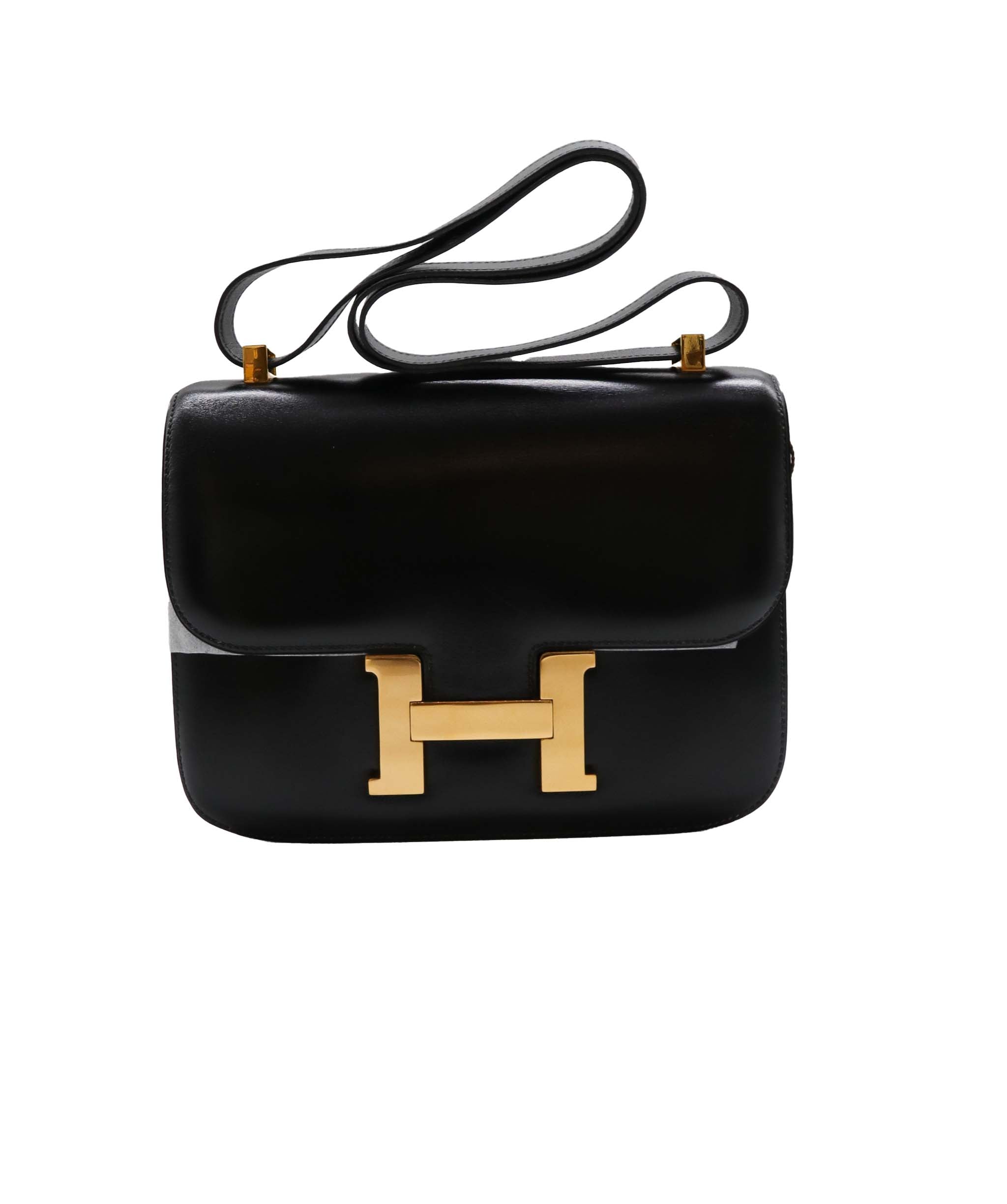 HERMES CONSTANCE BLACK BOXCALF SHOULDER BAG 〇K 90251957 DXBS1367