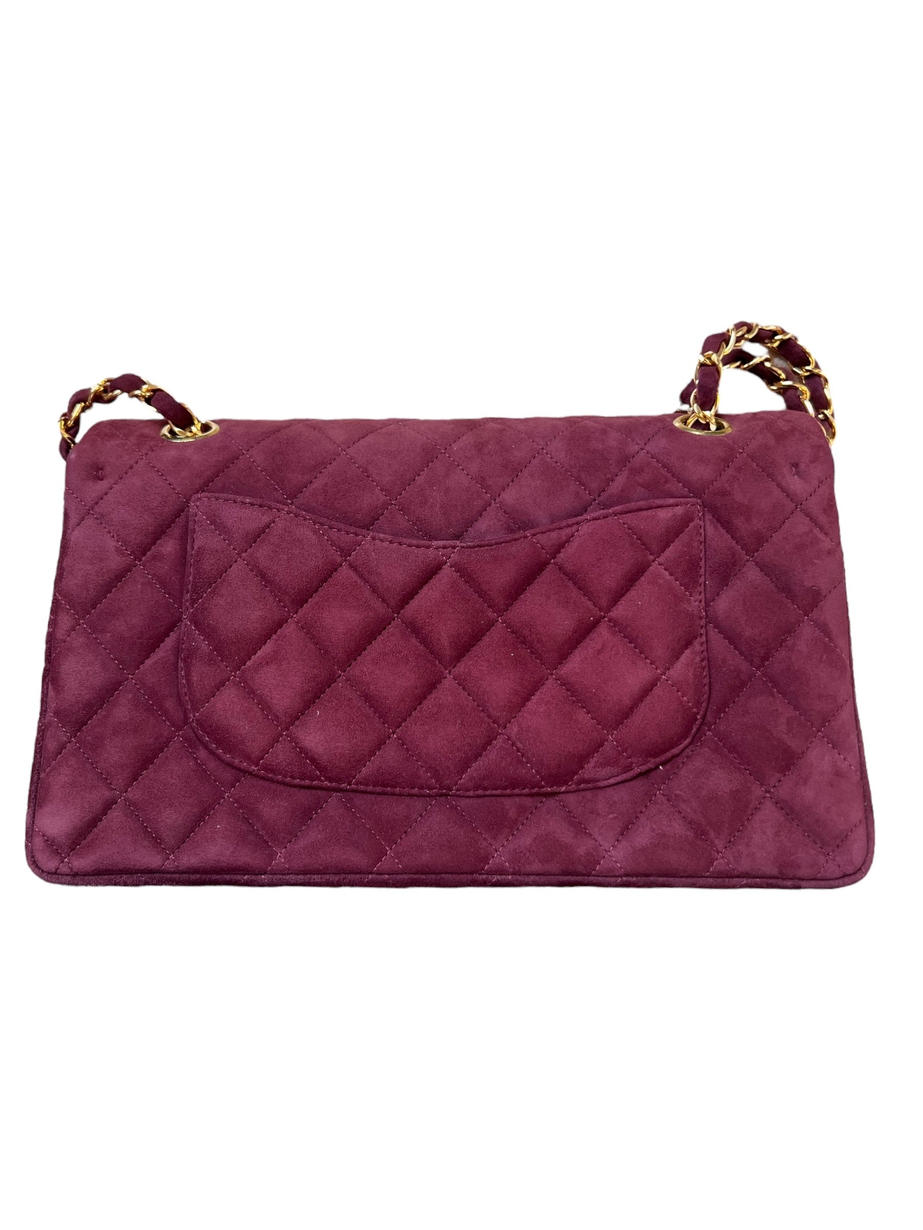 Chanel Burgundy Suede Med Flap DXBK0133