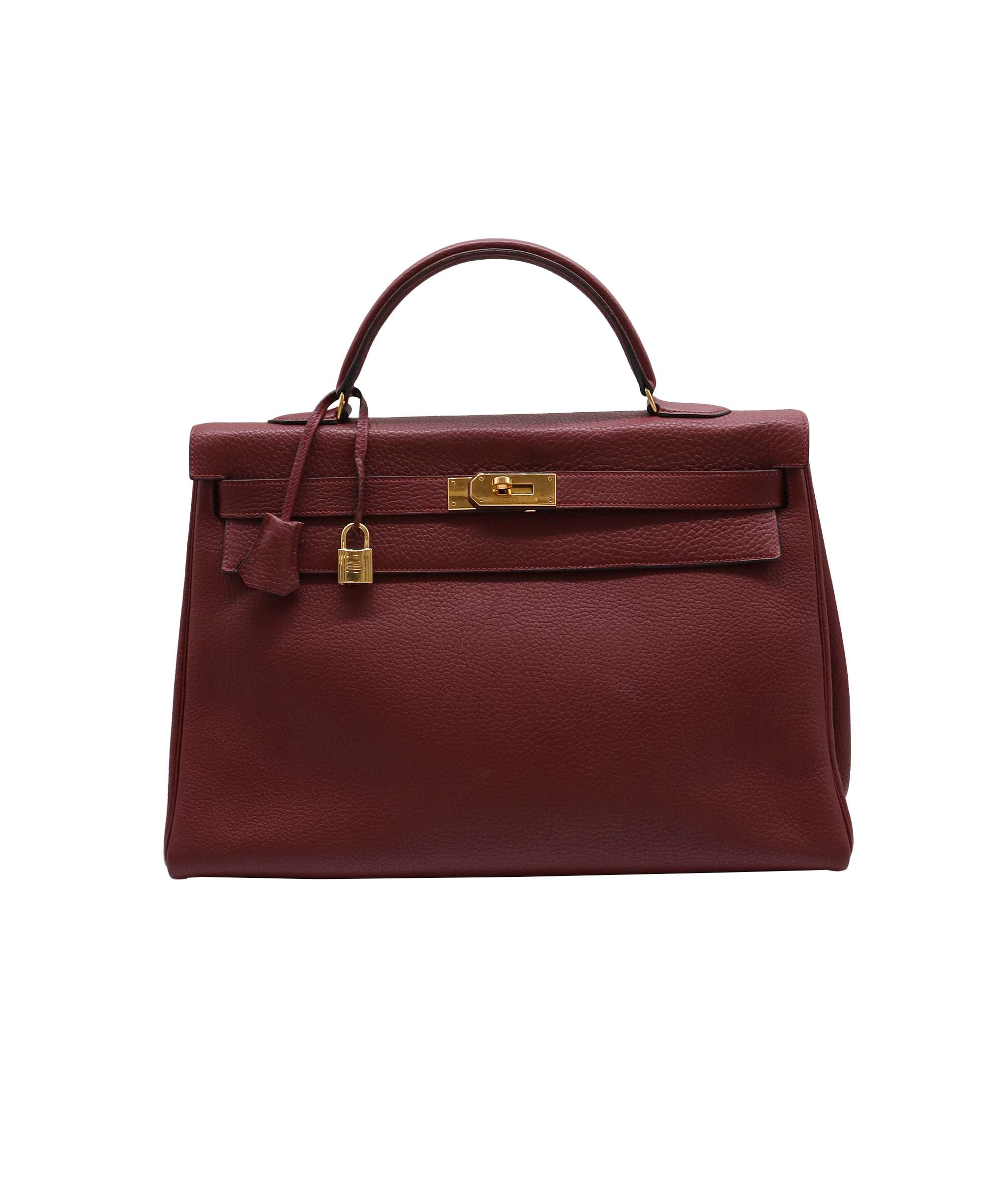 HERMES KELLY 40 RETOURNE ROUGE H TOGO HAND BAG - DXBS1396