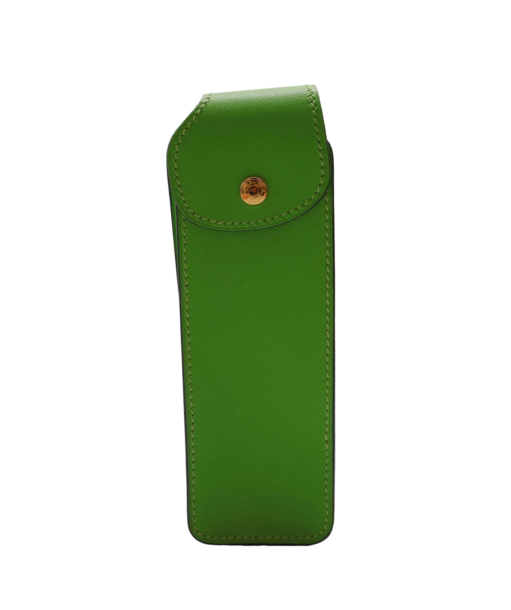 Hermes Pencil Case Veau Gulliver Apple Green - DXBS1346