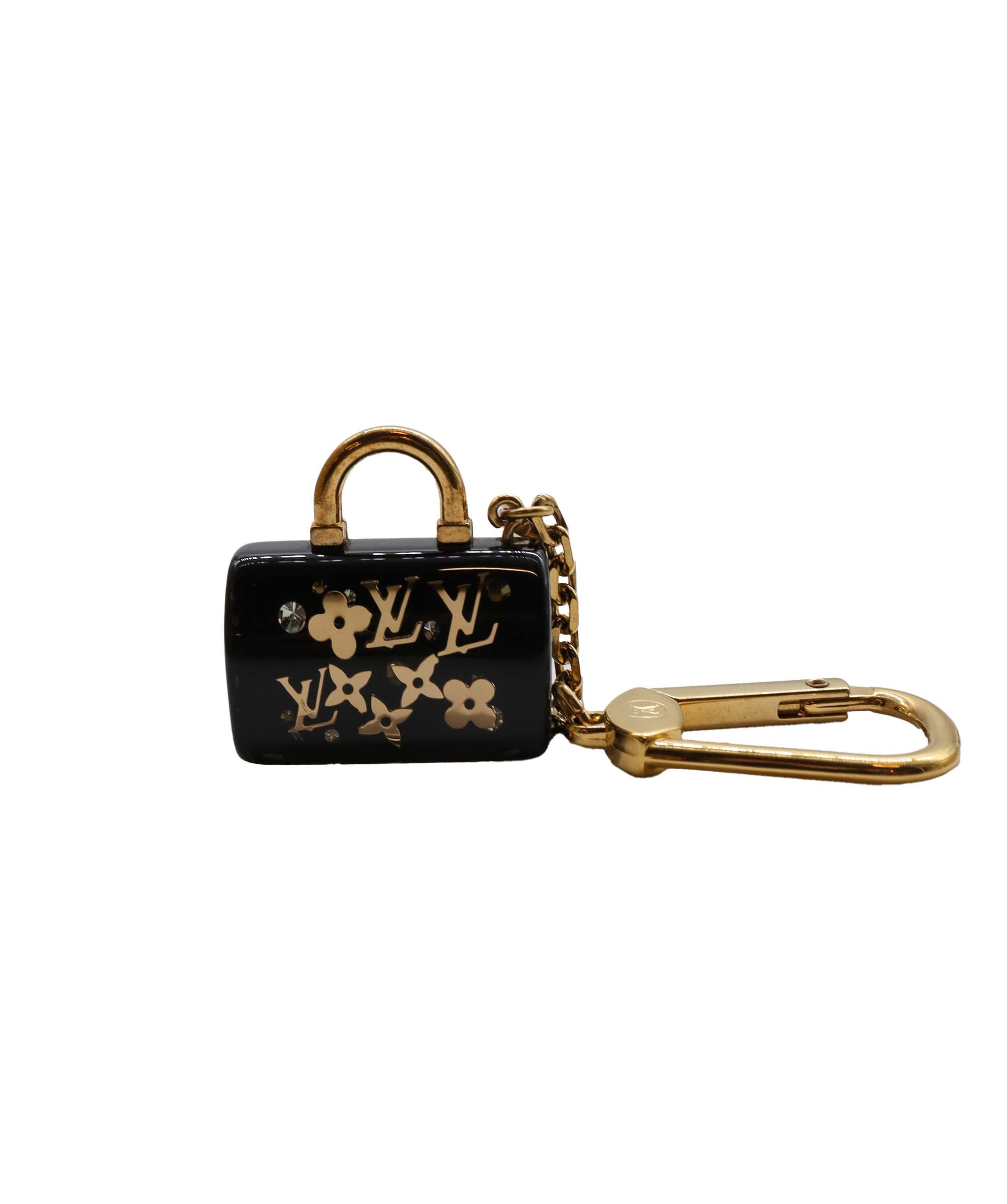 LOUIS VUITTON Porte Cles Speedy Inclusion Charm Gold Black M65444 90242828 DXBS1339