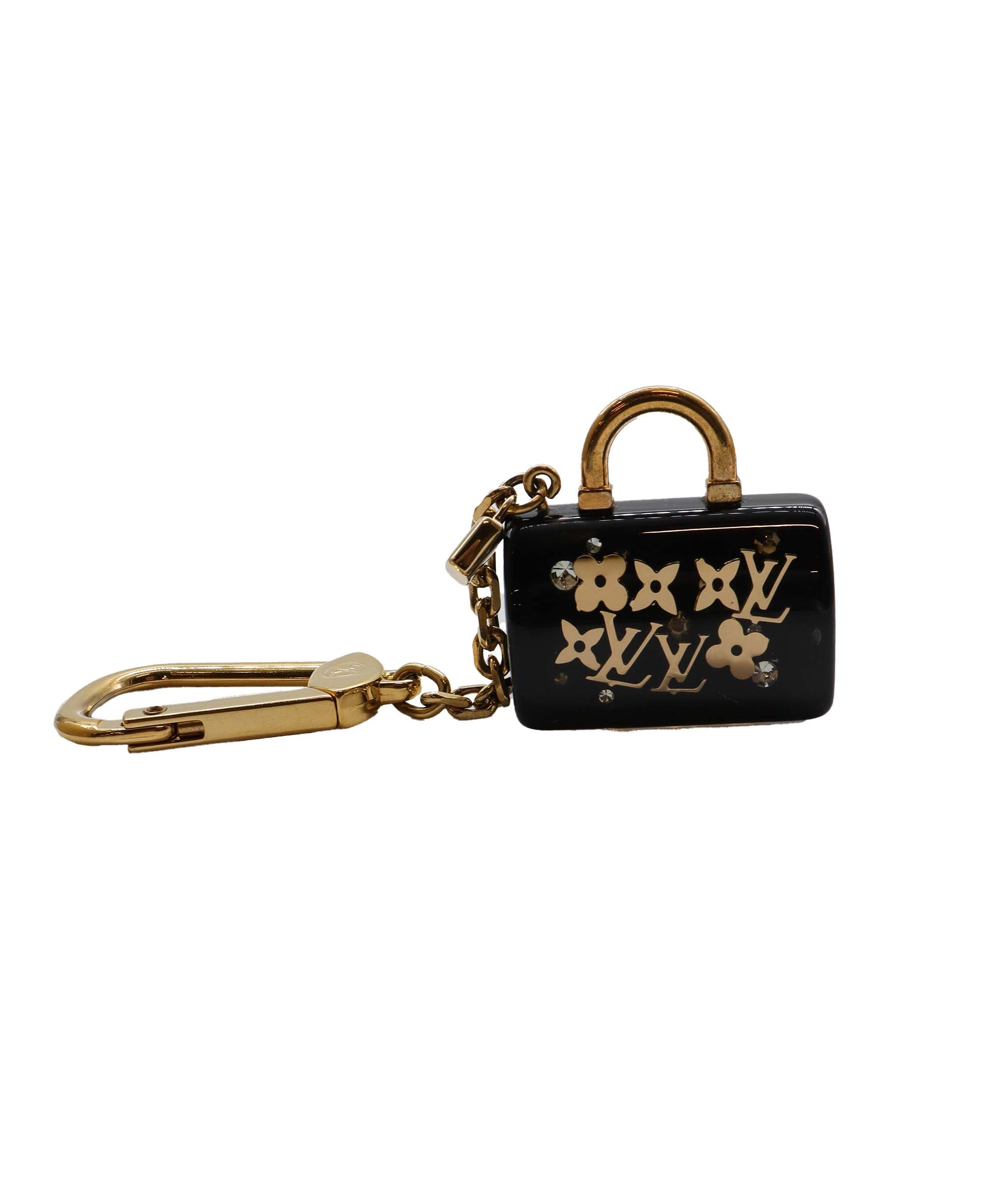 LOUIS VUITTON Porte Cles Speedy Inclusion Charm Gold Black M65444 90242828 DXBS1339