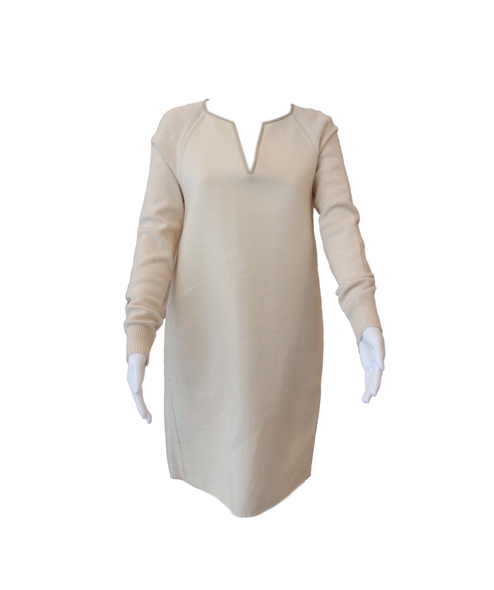 Loro Piana Cream Cashmere Dress Size 38 AGC2008