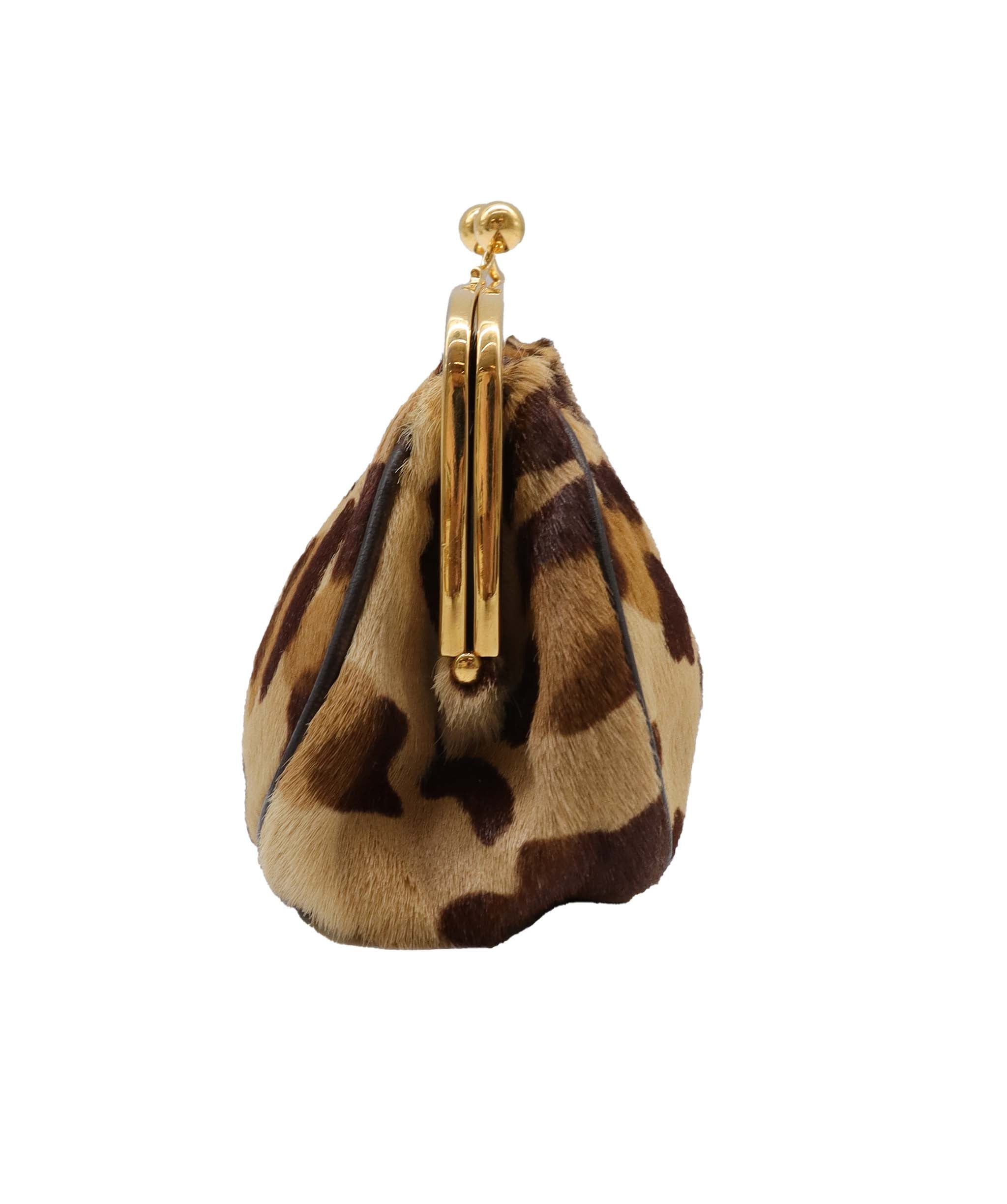 Prada Leopard Calf Hair Coin Purse  DXBS1273