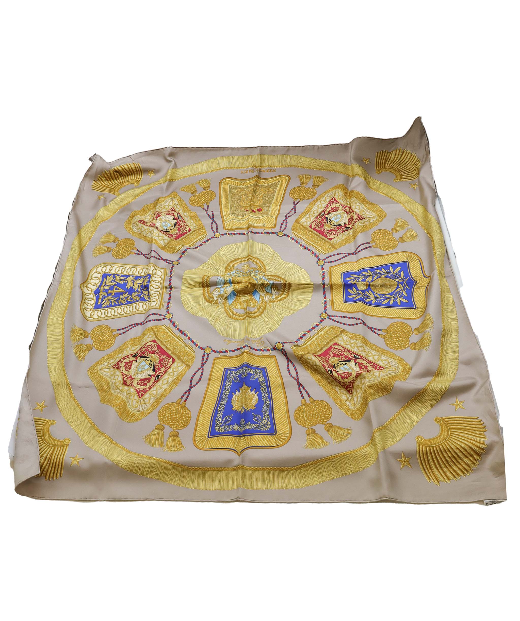 Hermes Silk Scarf Beige AGC2029