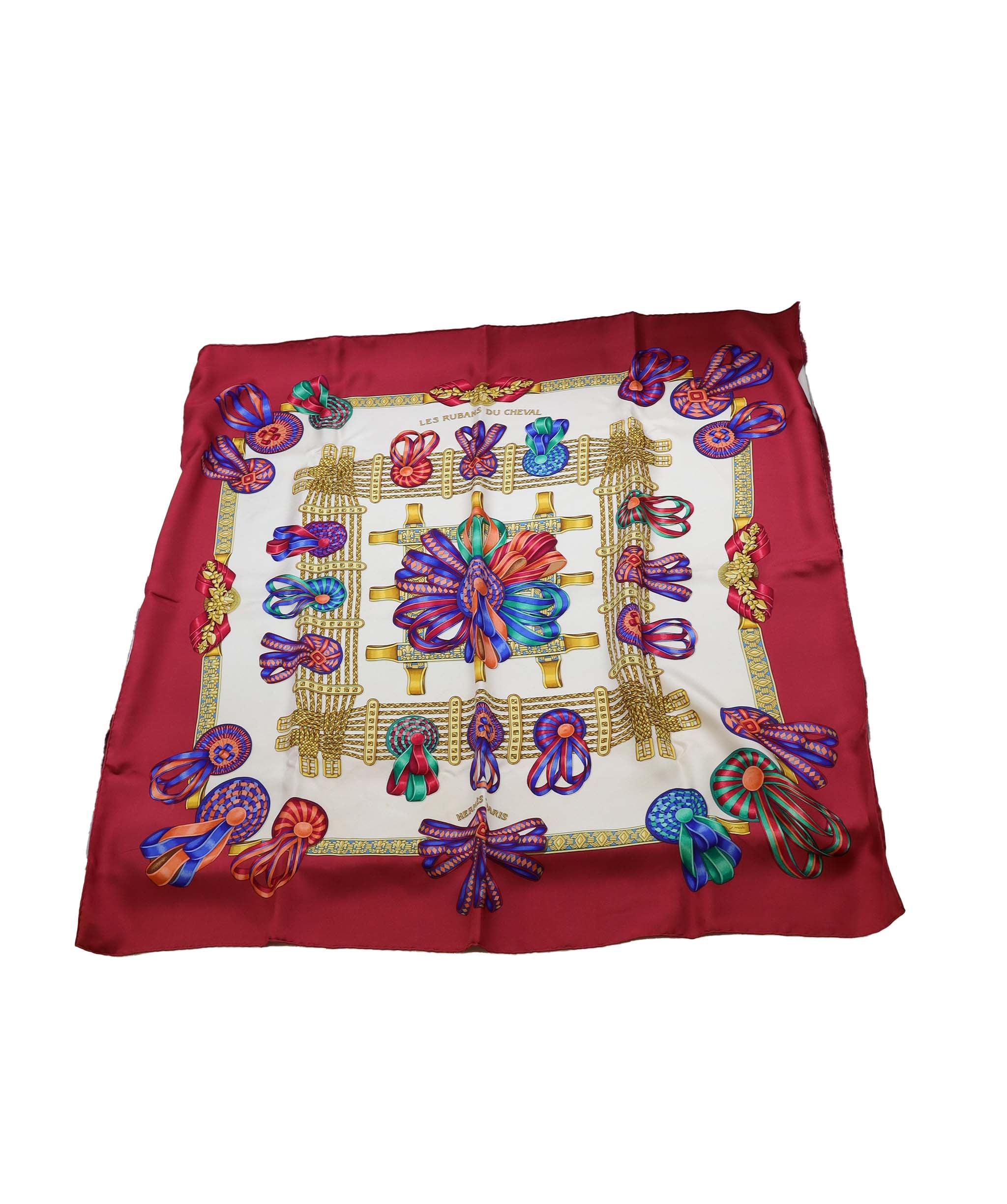 Hermes Silk Scarf Burgundy AGC2028