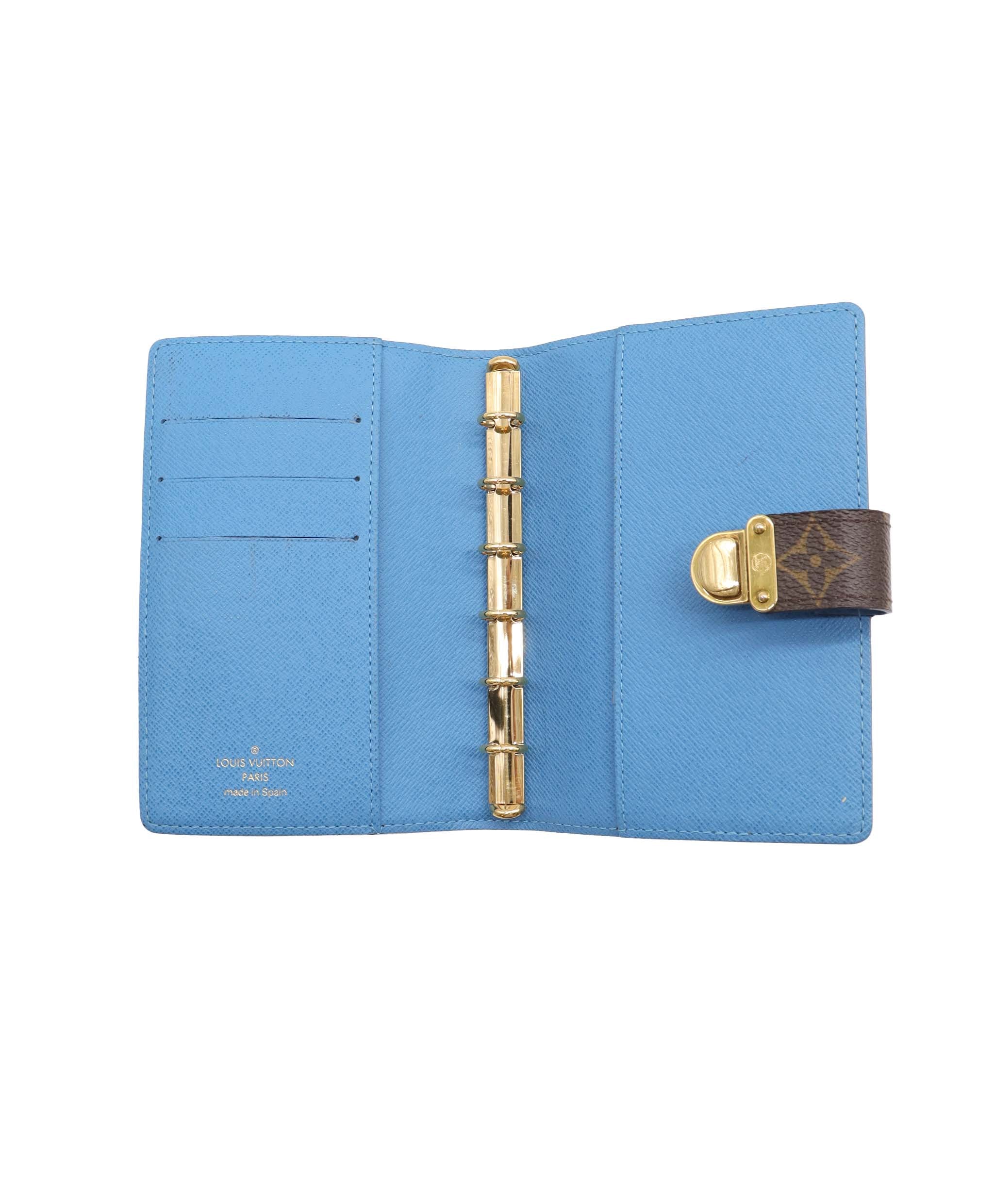 LOUIS VUITTON Monogram Agenda Koala PM Day Cover Blue R21014 LV Auth 84989 DXBV0081