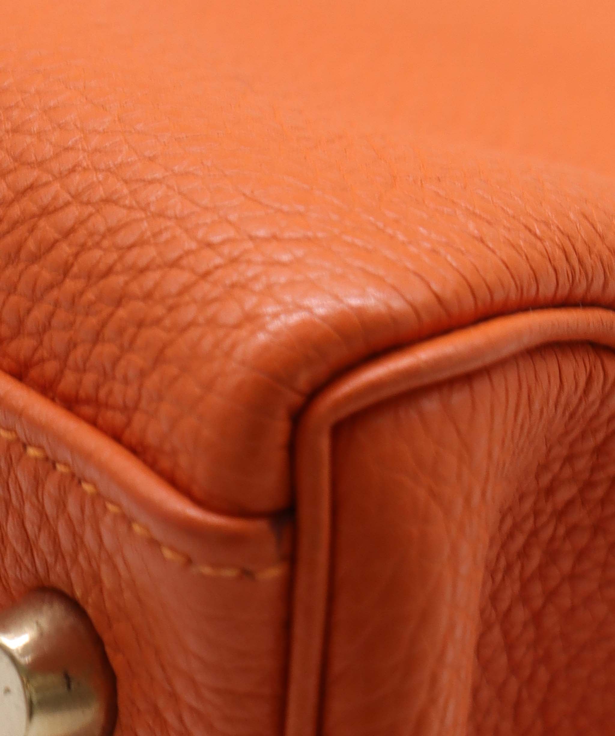 HERMES KELLY 32 RETOURNE ORANGE TOGO HAND SHOULDER BAG □E GHW DXBS2715