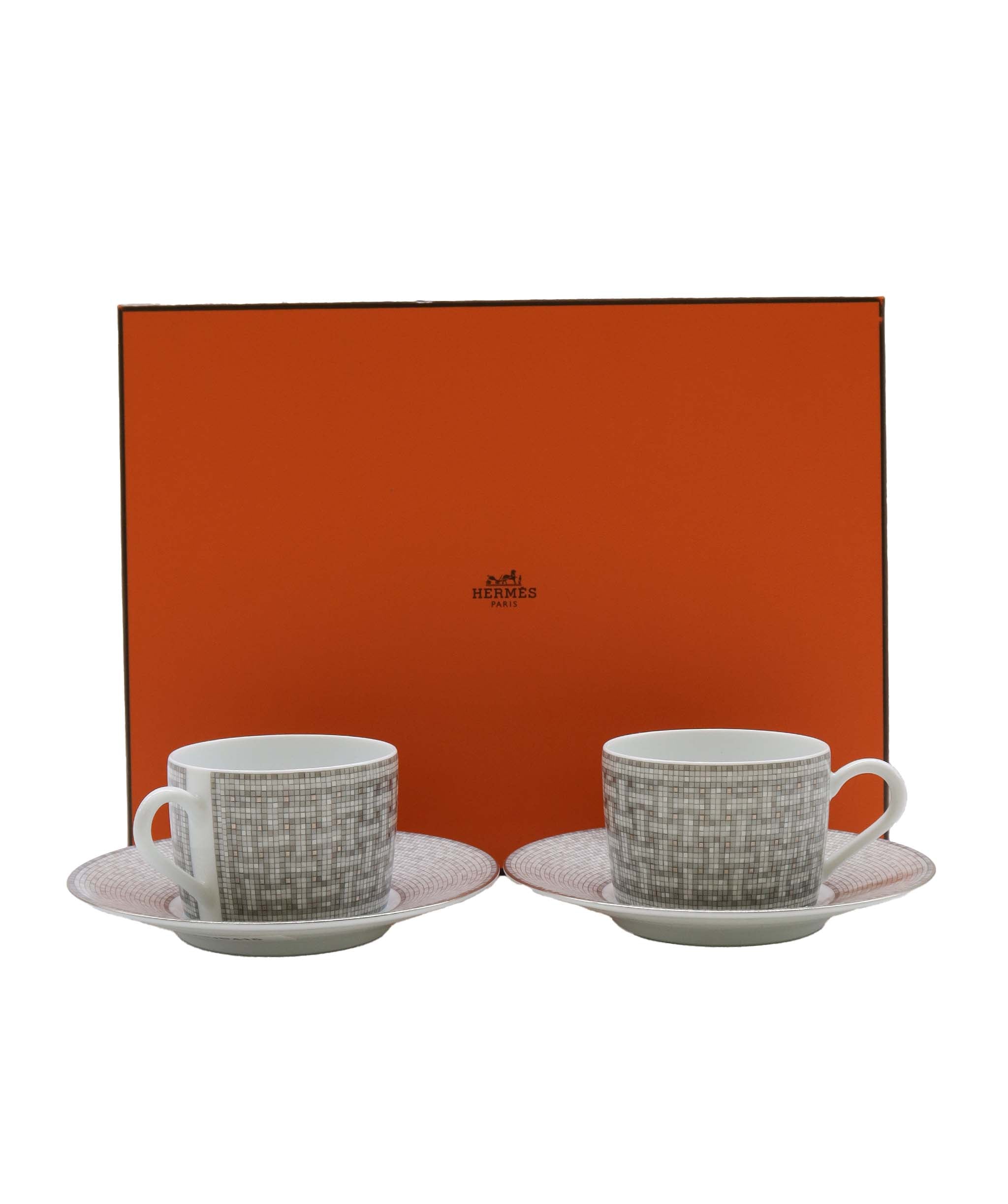 Hermes Mosaique au 24 platinum tea cup and saucer Set - DXBS1505