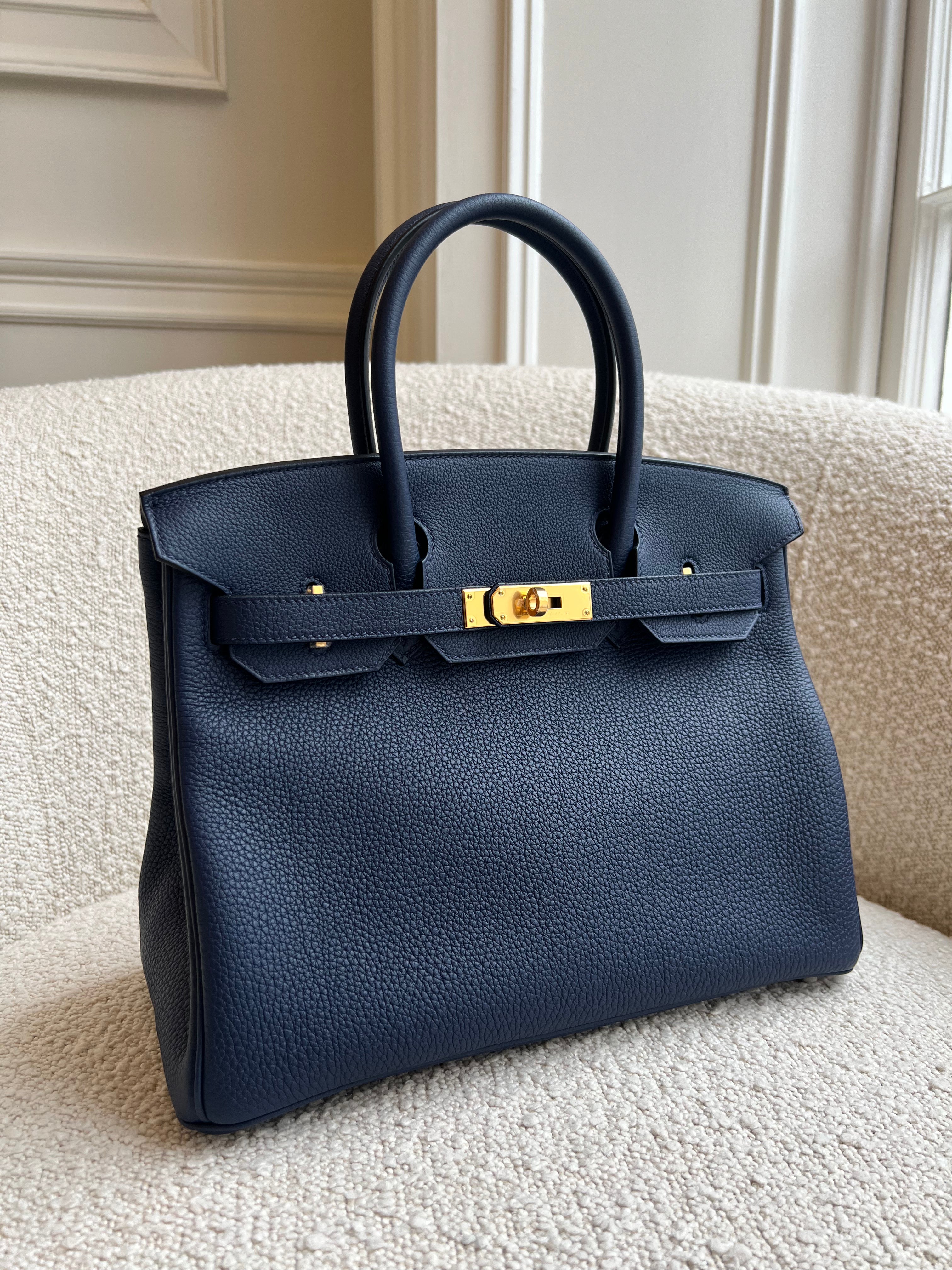 HERMÈS BIRKIN 30CM BLUE NAVY Togo Leather with Gold Hardware