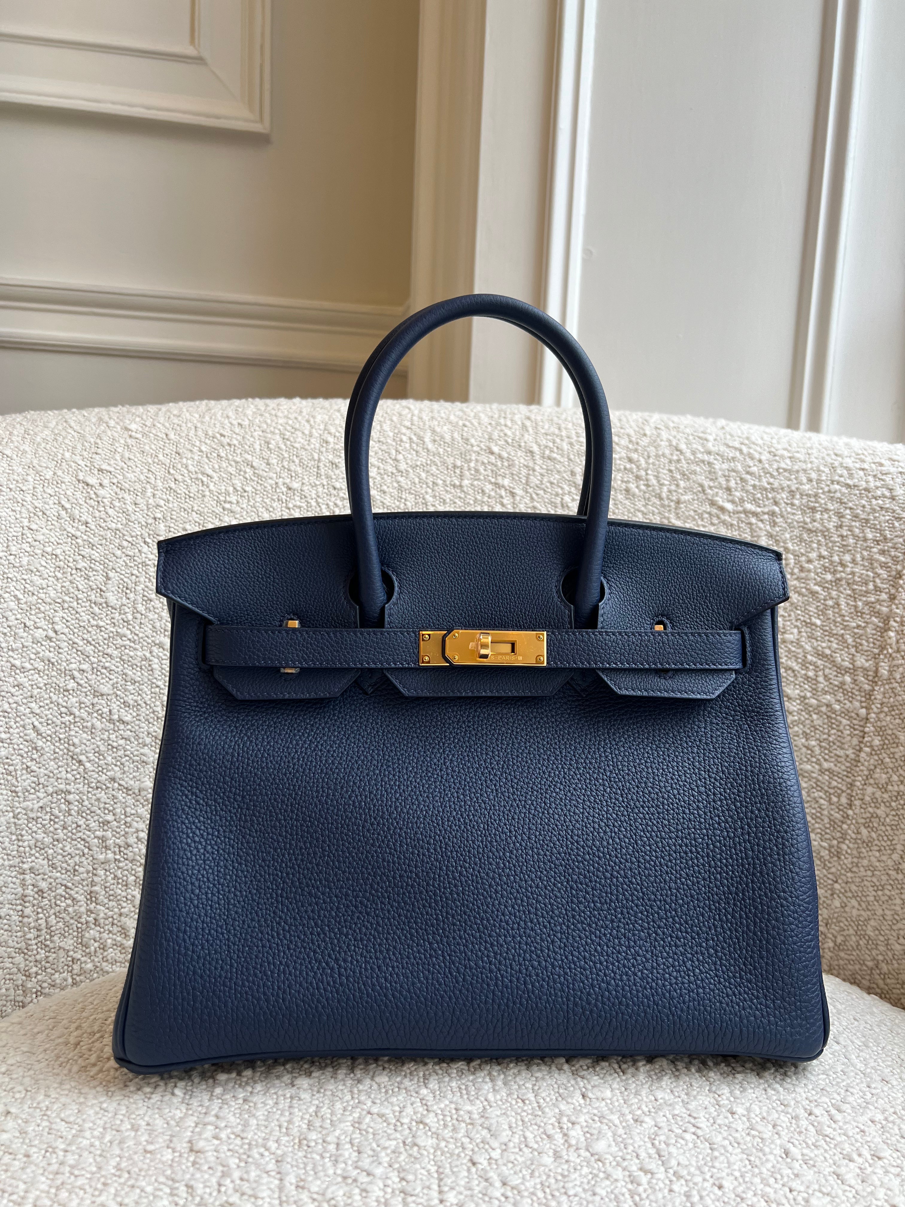 HERMÈS BIRKIN 30CM BLUE NAVY Togo Leather with Gold Hardware