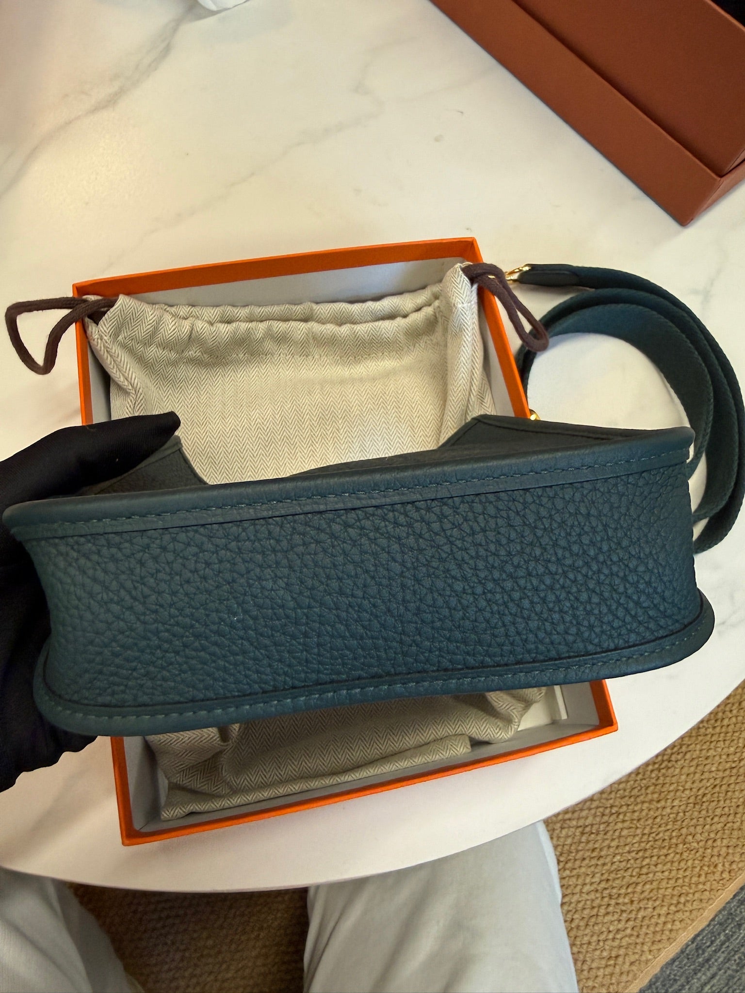 Hermès Mini Evelyne Clemence Gold Hardware Stamp U – Like New