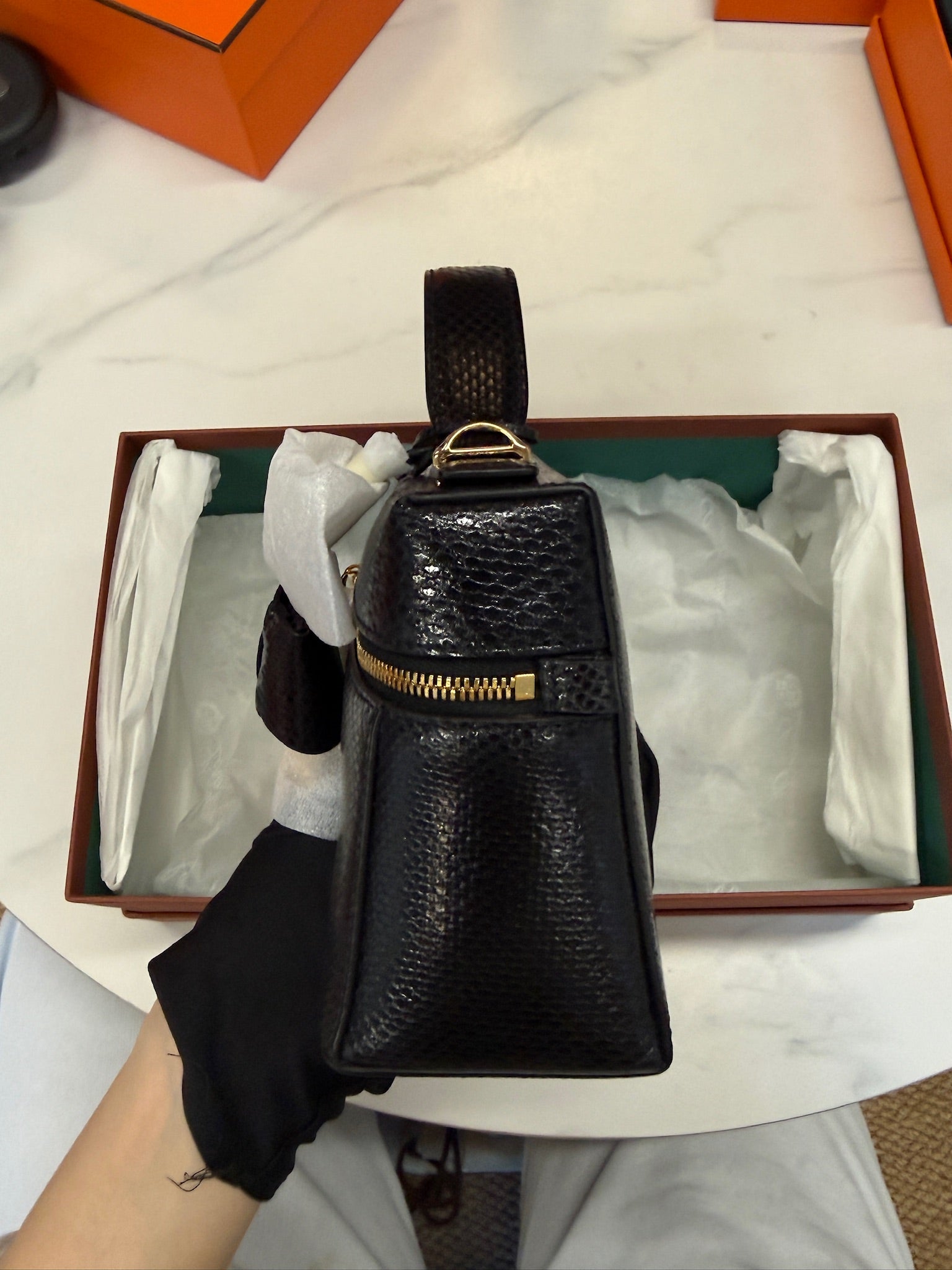Loro Piana Water Snake Leather Bag L23 Black – Brand New Full Set