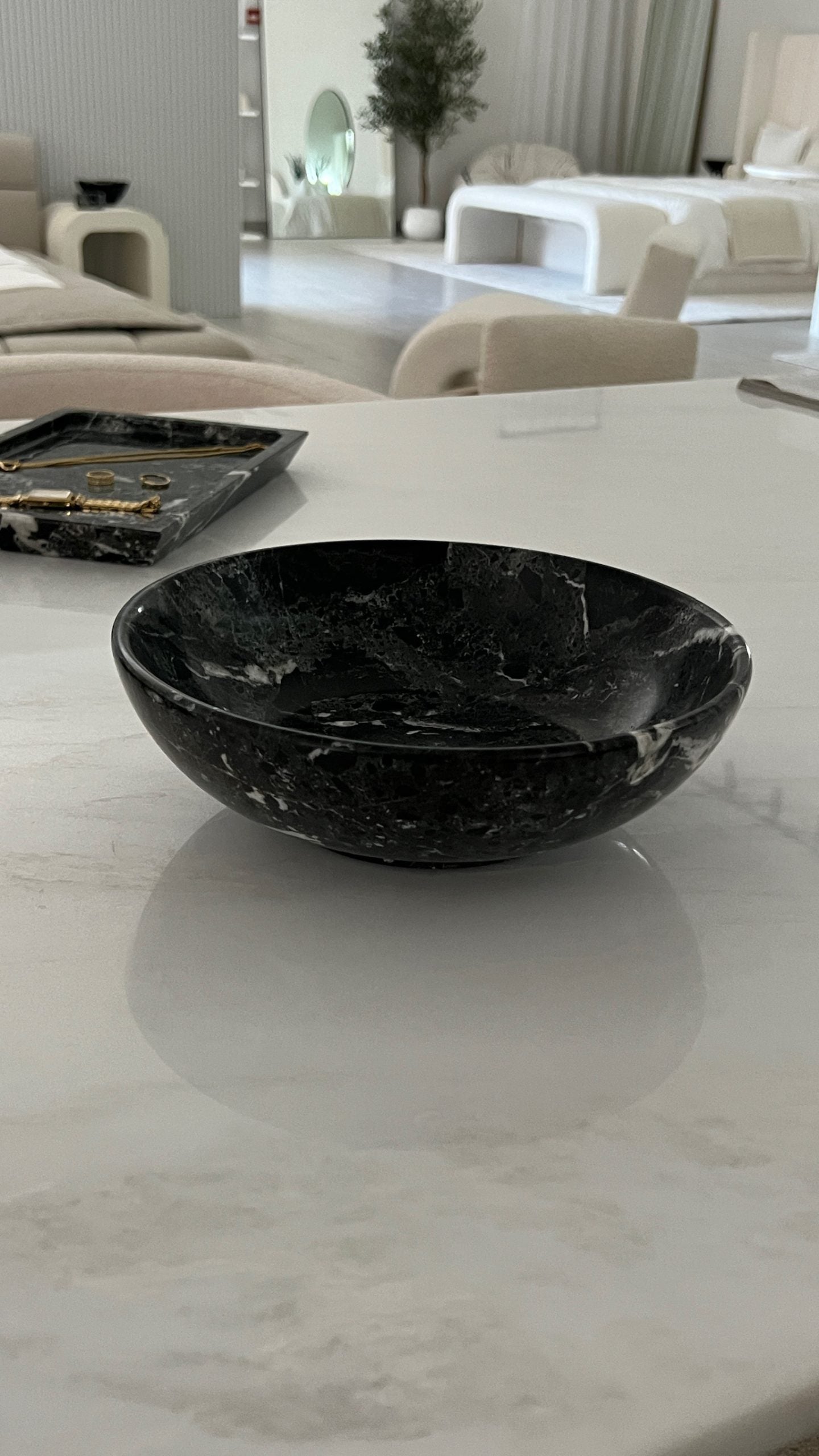 Victor Black Marble Fruit Bowl ASC5403