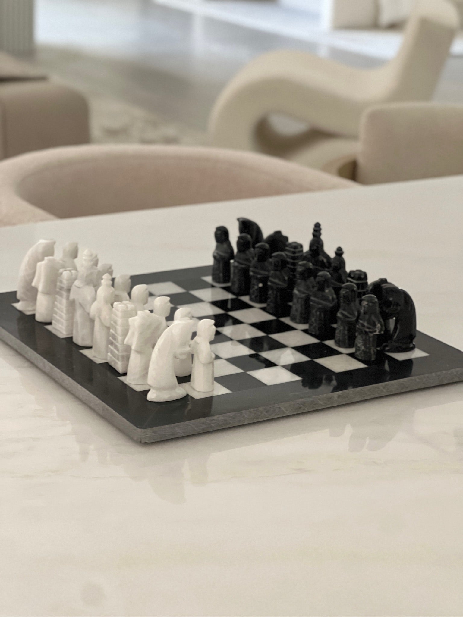 Small Chess Set Black and White ASC5391