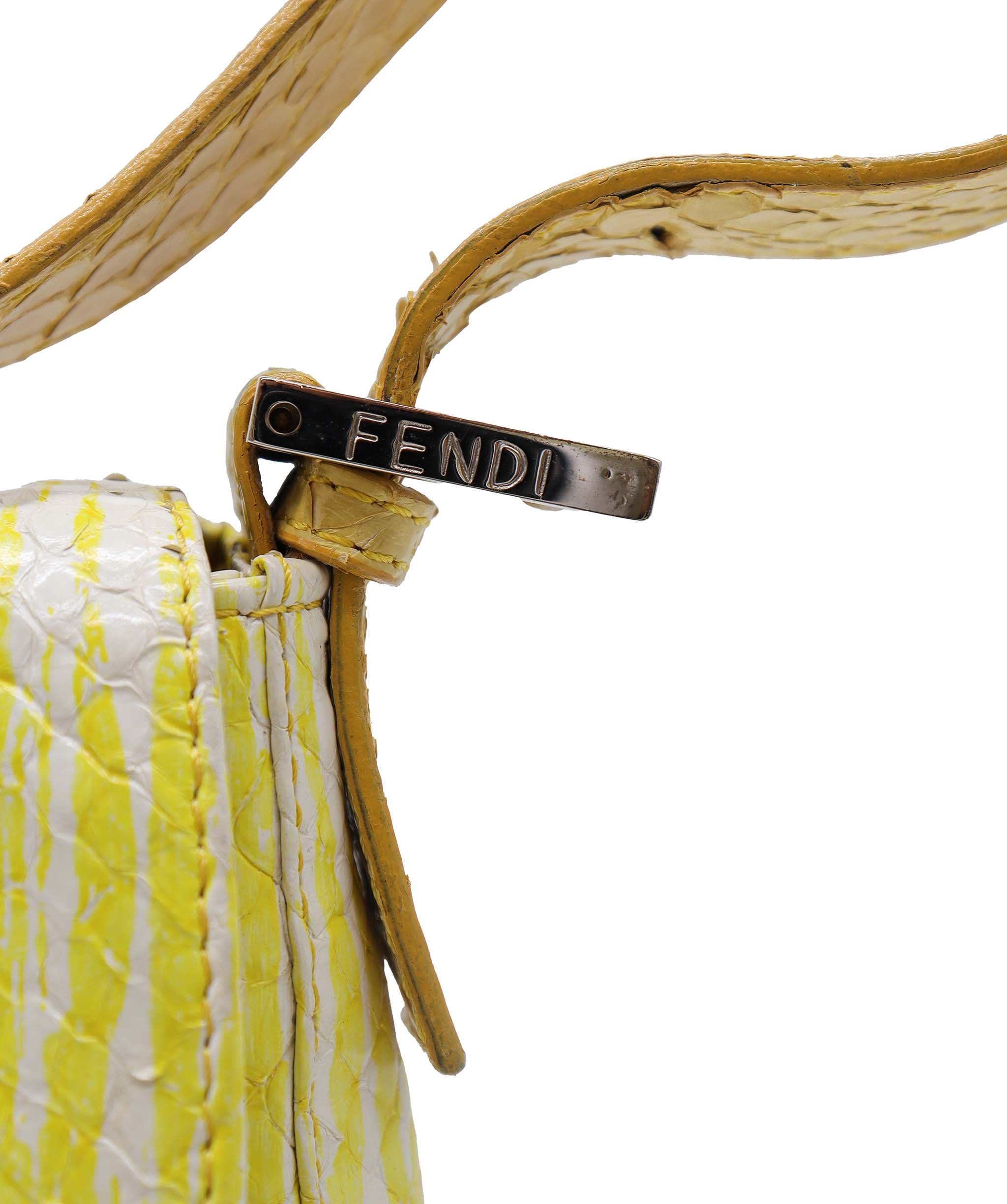 Fendi Embossed Baguette yellow White DXBS1806