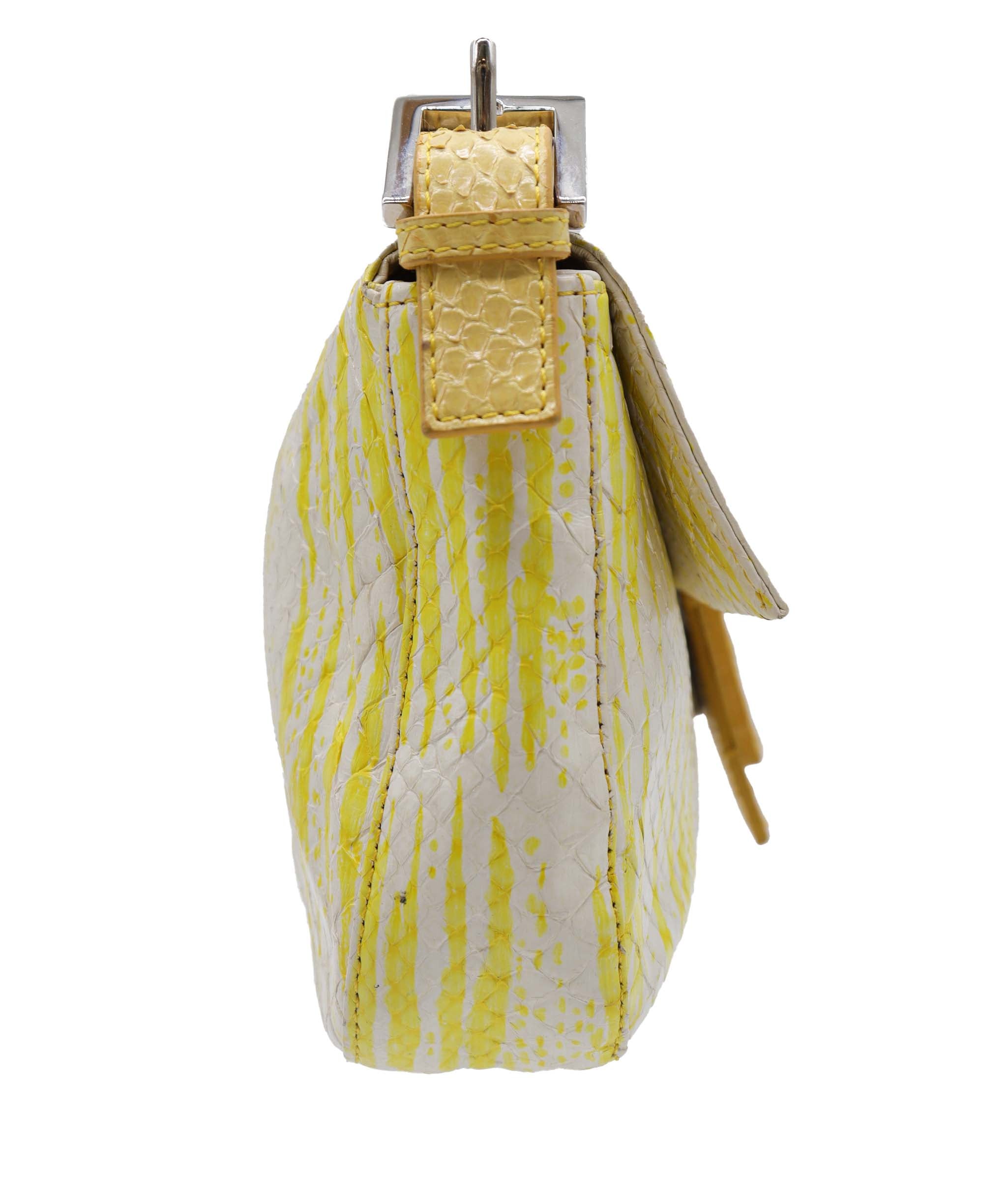 Fendi Embossed Baguette yellow White DXBS1806