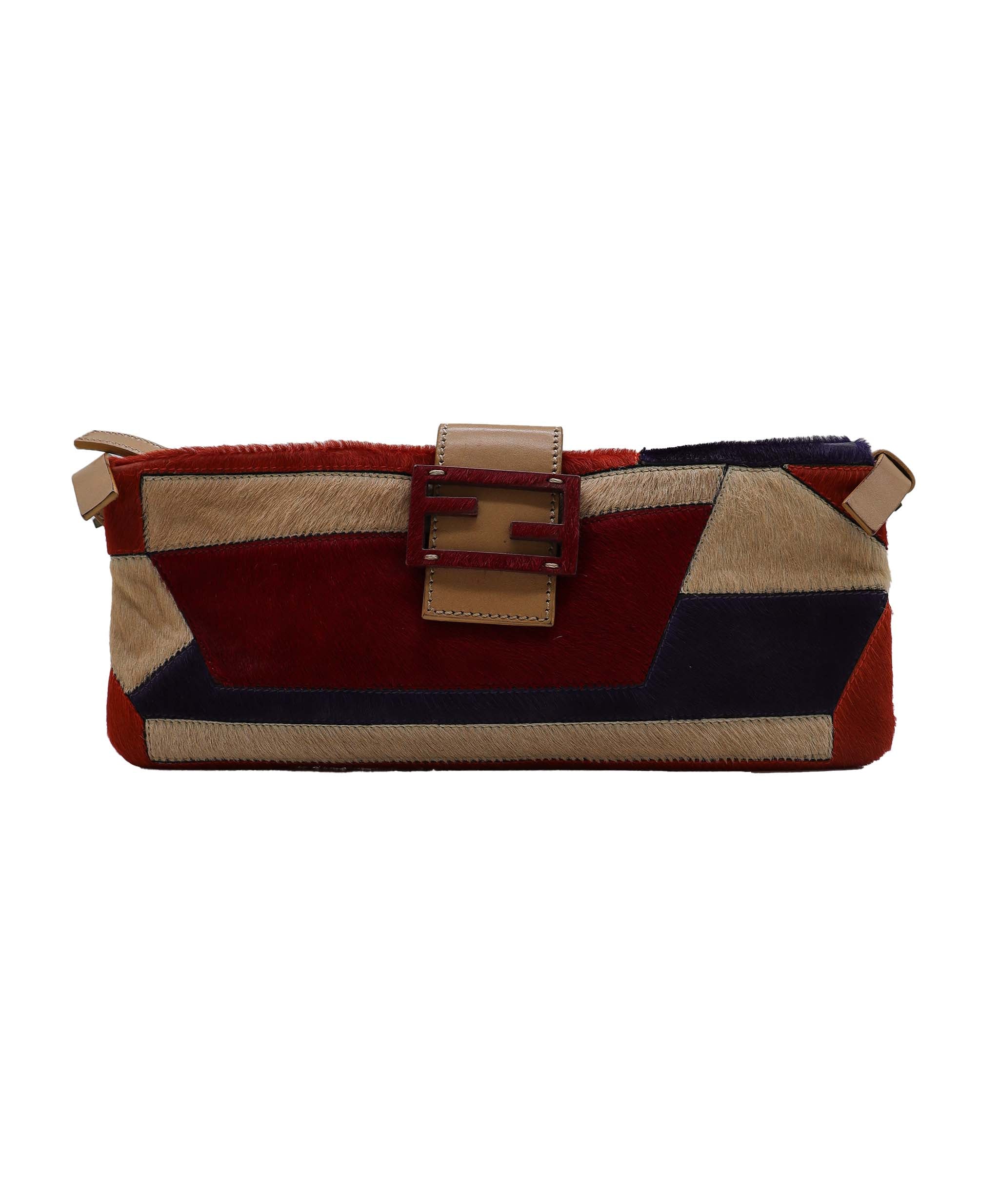 Fendi Crossbody Bag Ponyhair Beige Red Blue DXBS1818