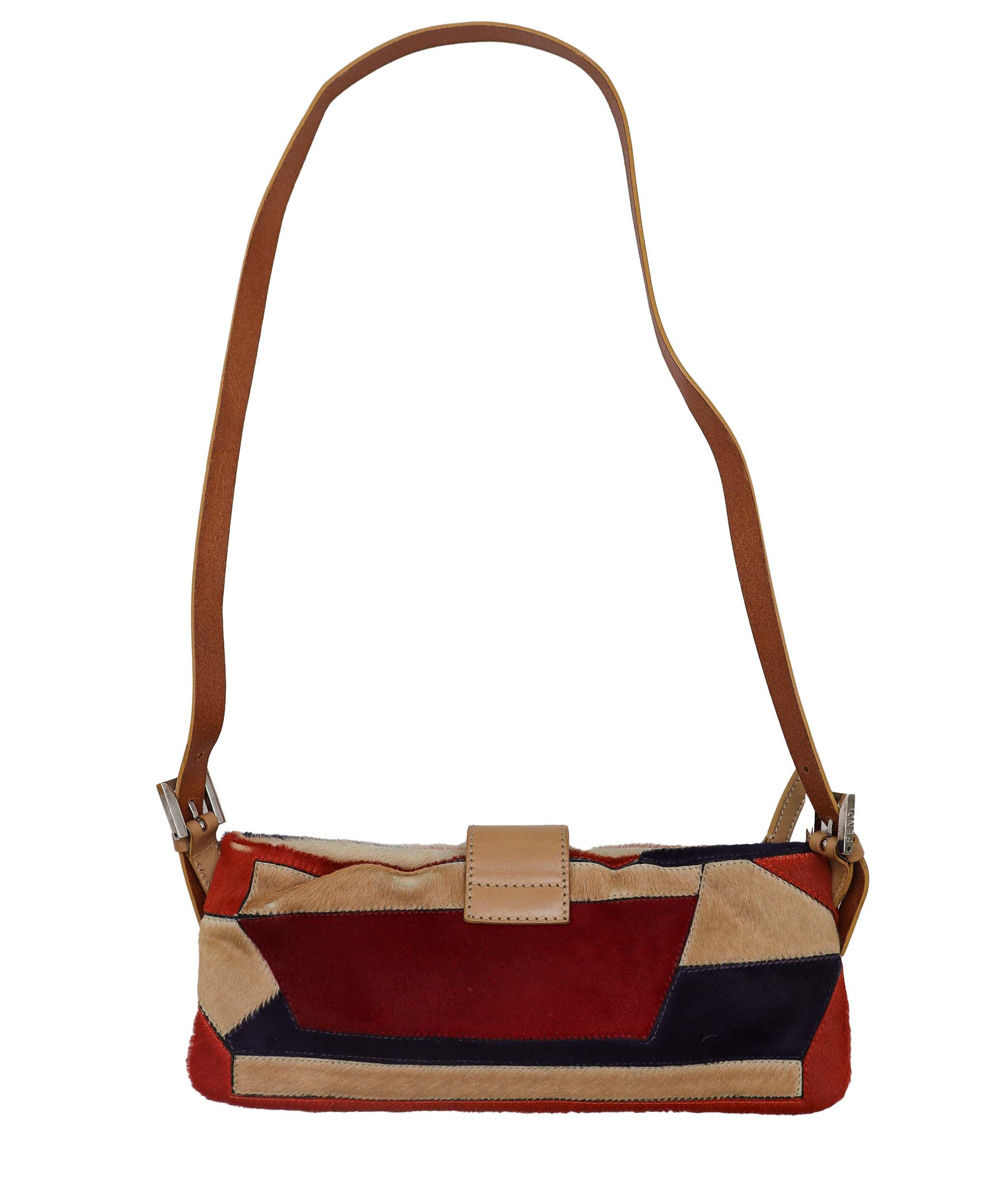 Fendi Crossbody Bag Ponyhair Beige Red Blue DXBS1818