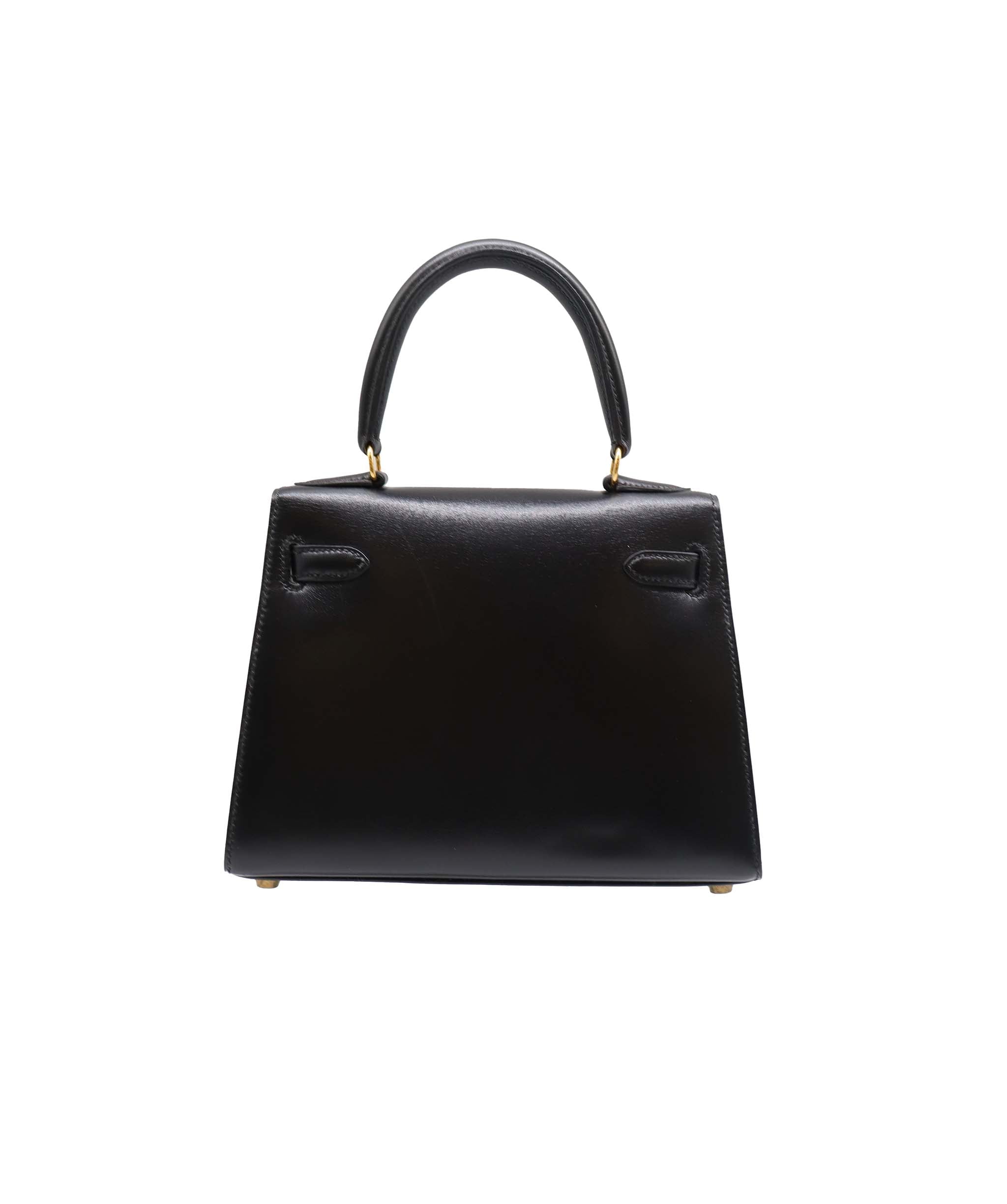 Hermes Vintage Kelly 20 Sellier Black Boxcalf GHW #U 90201157