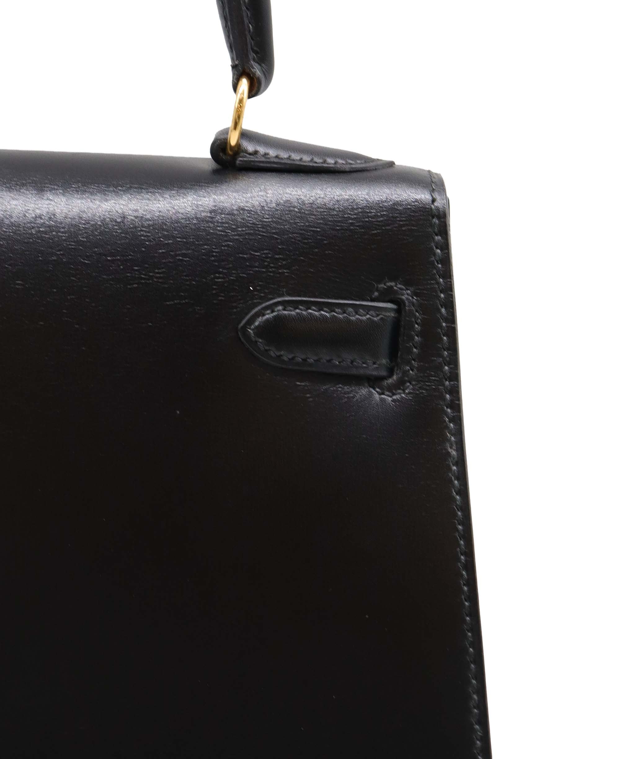 Hermes Vintage Kelly 20 Sellier Black Boxcalf GHW #U 90201157