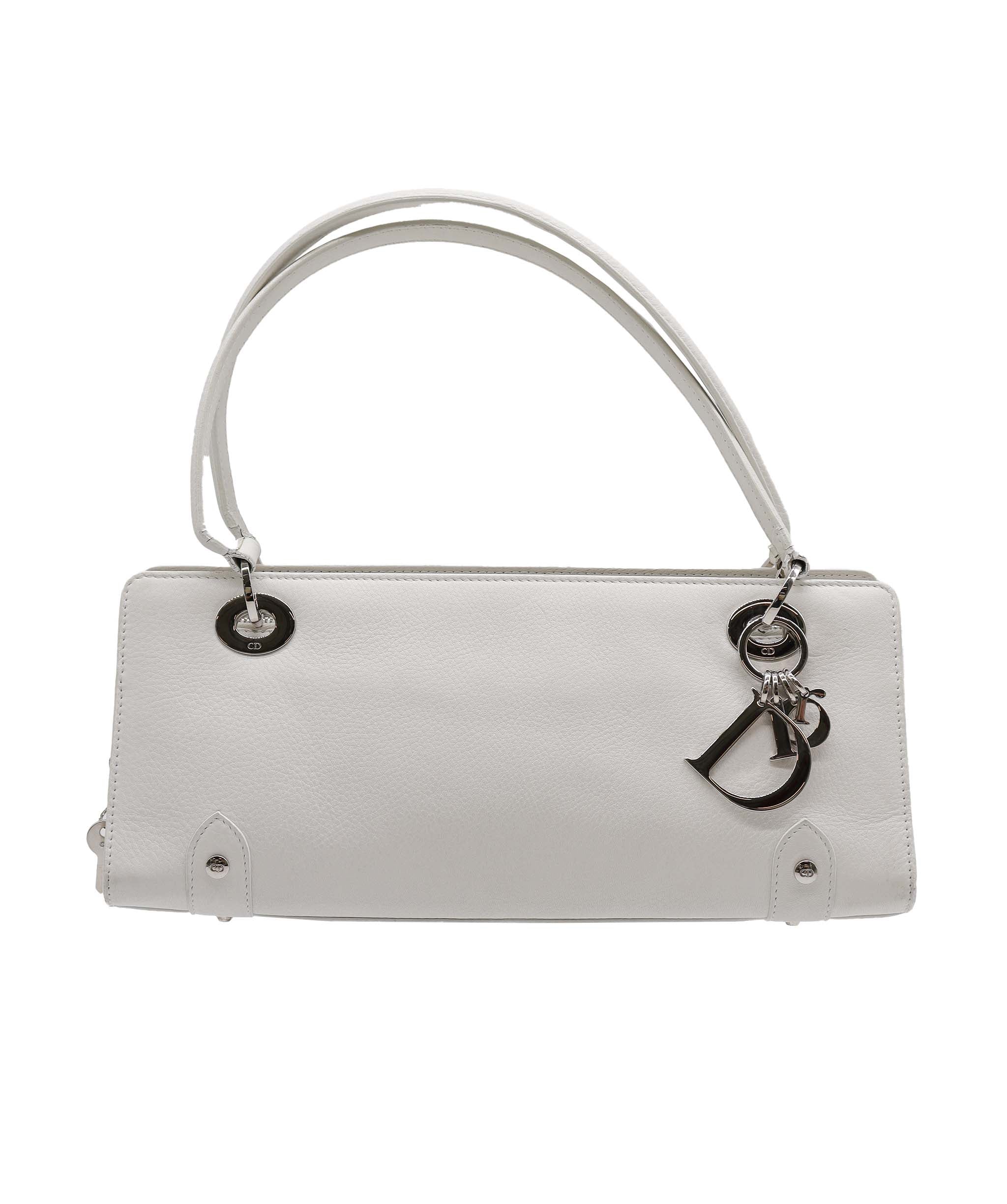 Dior Logo Charm Handbag White Leather - DXBS1827