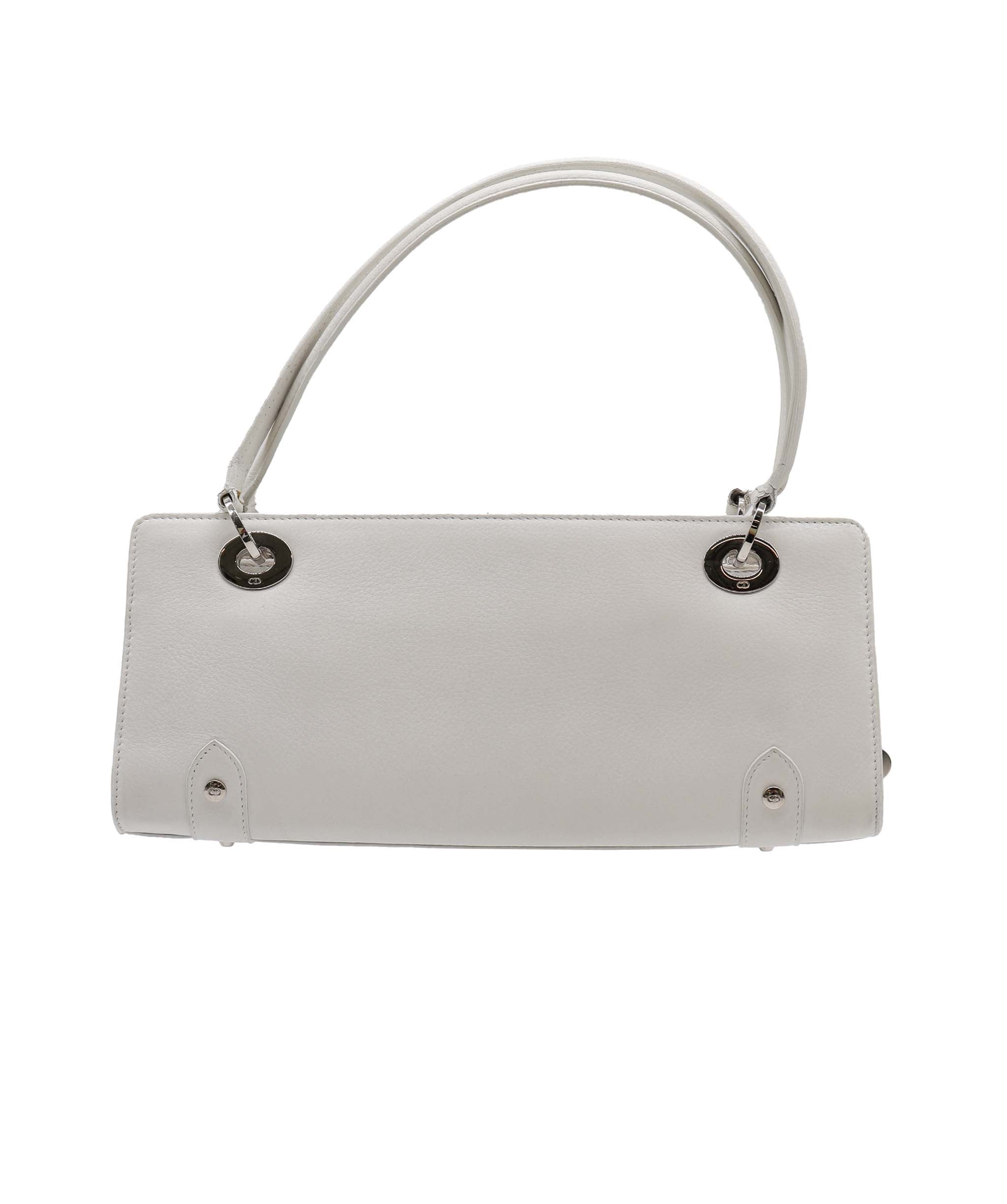 Dior Logo Charm Handbag White Leather - DXBS1827