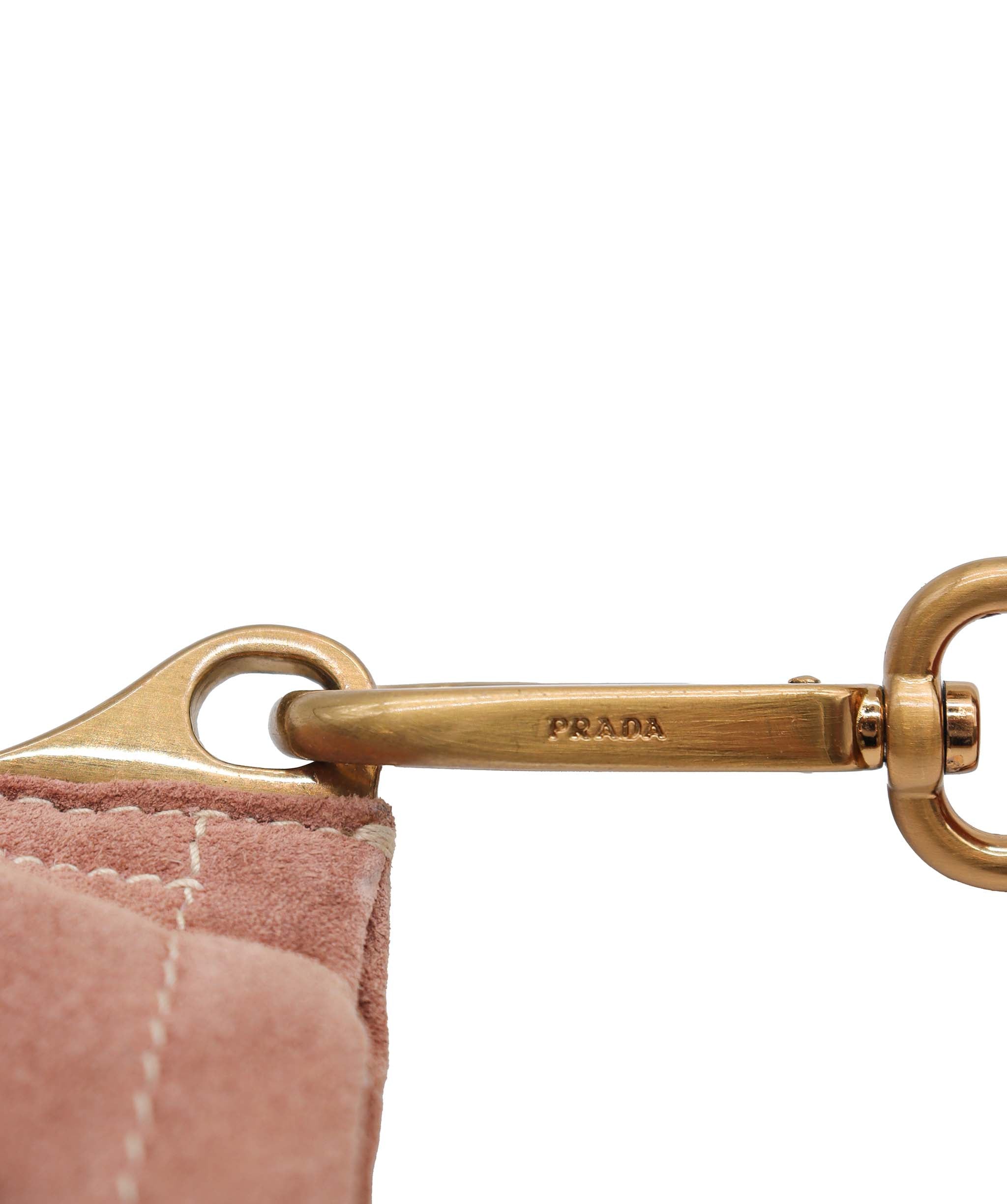 Prada Suede Mini Handbag Pink Beige - DXBS1941