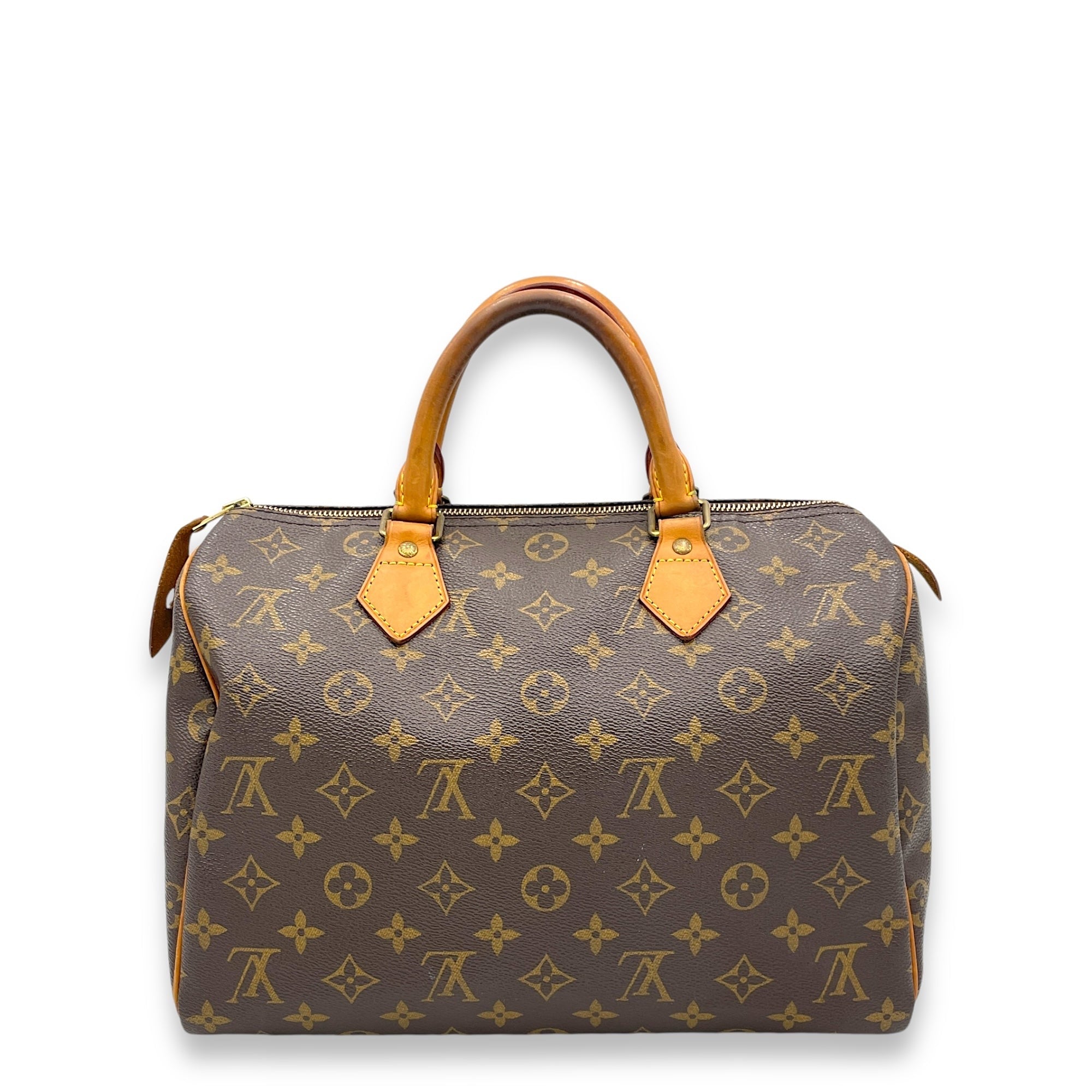 Louis Vuitton Speedy Top Handle Bag 30 Brown in Monogram Coated Canvas, Gold hardware S2410-001642VZ