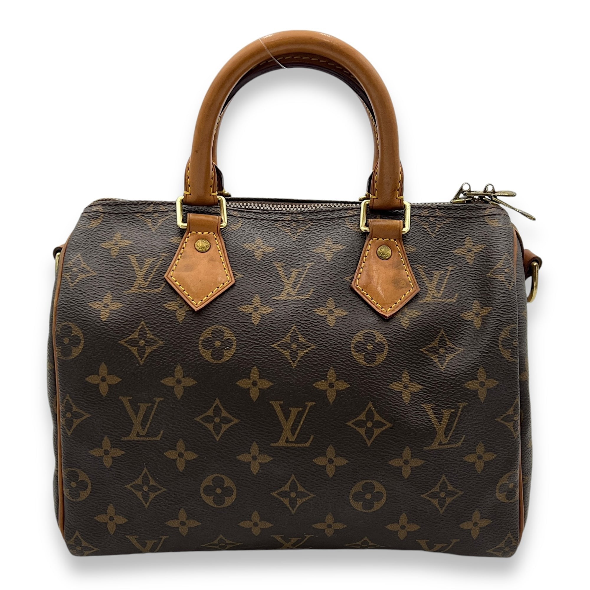 Louis Vuitton Speedy Bandouliere Top Handle Bag 25 Brown in Monogram Coated Canvas, Gold hardware S2410-001894VZ