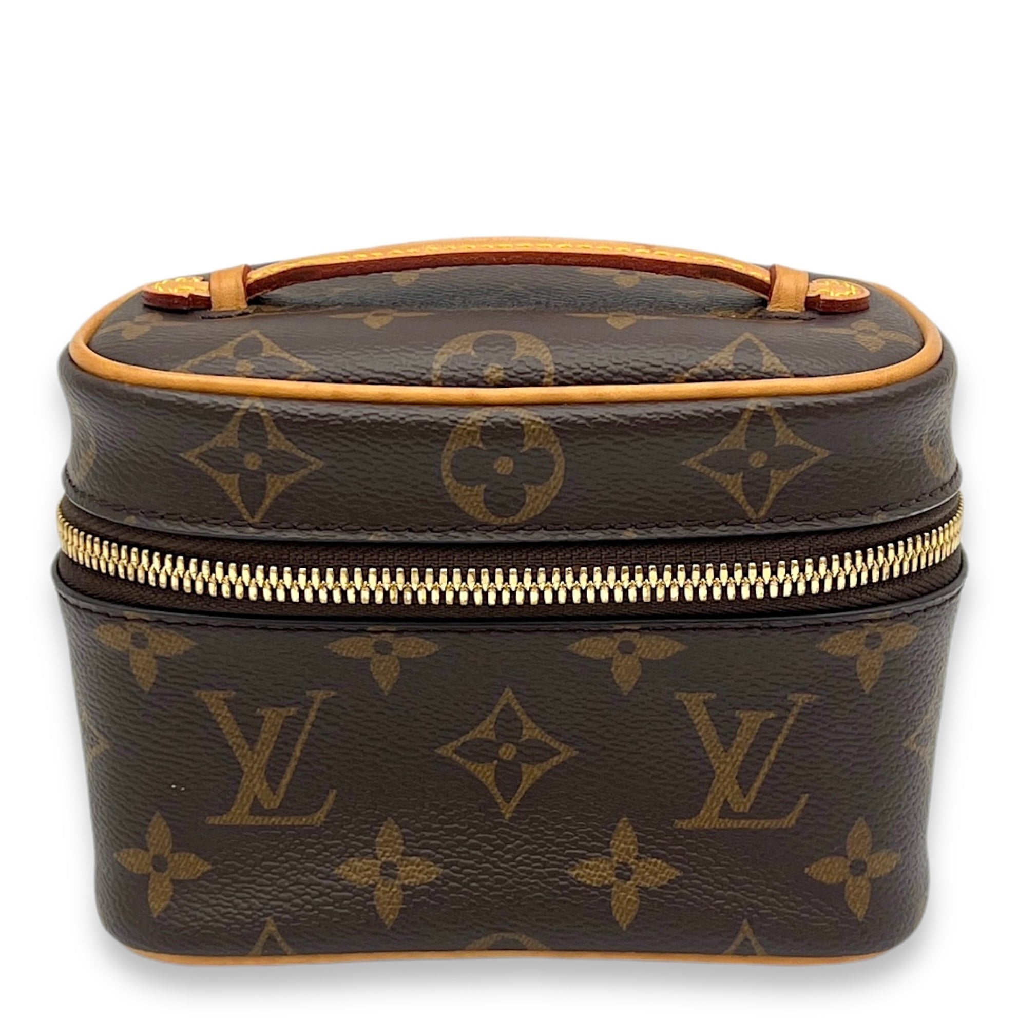 Louis Vuitton Nice Vanity Bag Nano Brown in Monogram Coated Canvas, Gold hardware S2411-002355AN