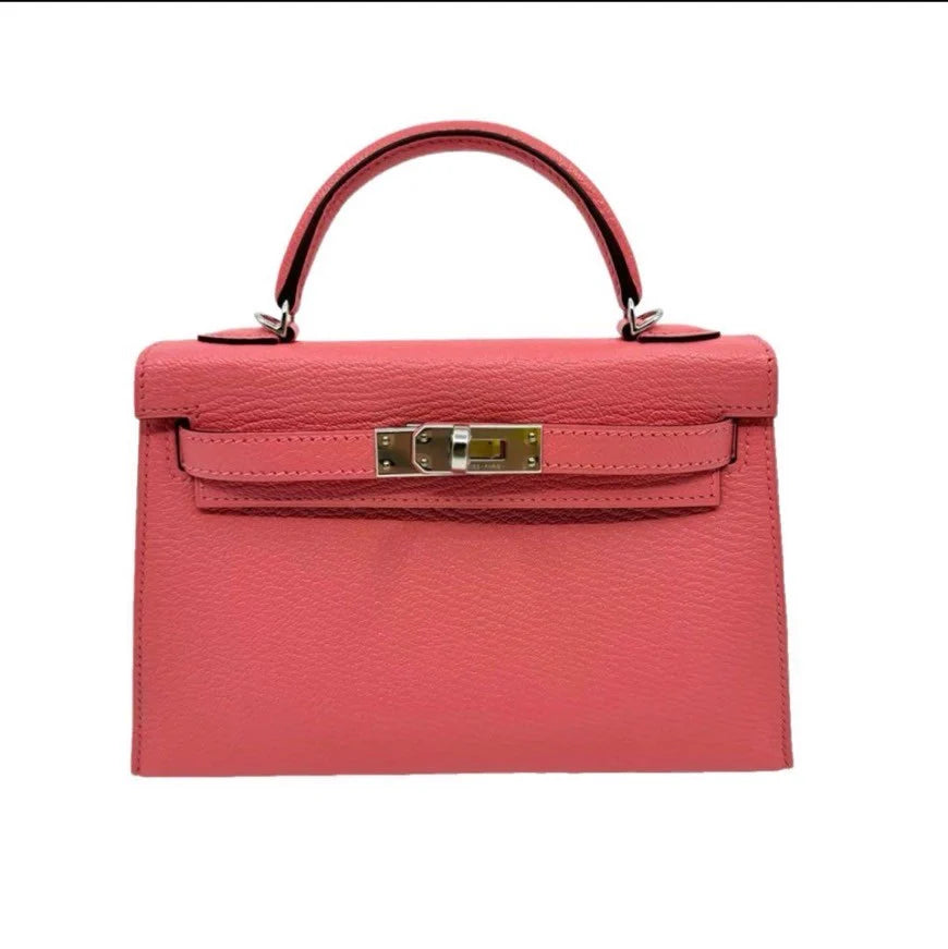 Hermes Kelly 20 Verso Rose Ete / Rouge Venetian Chevre PHW #B SKCB-109622