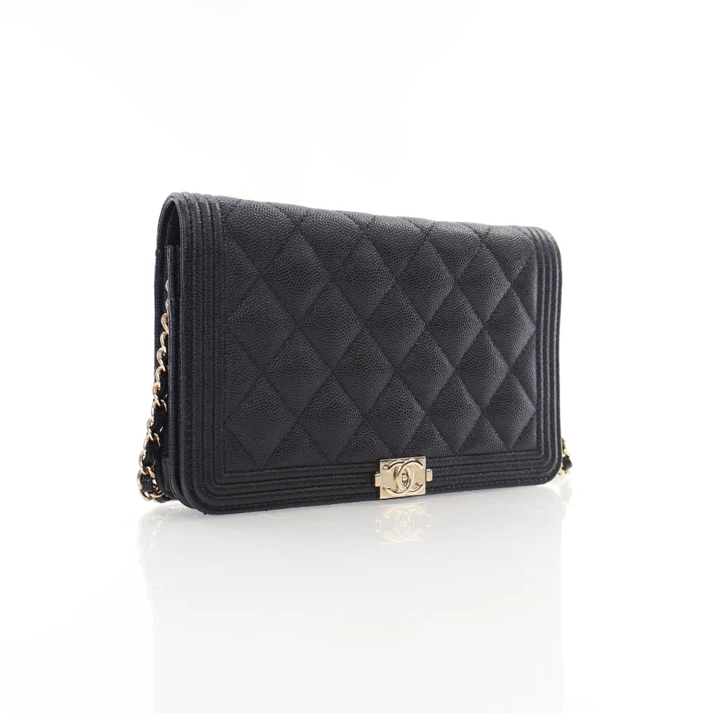 Chanel Black Caviar Boy Wallet on Chain (WOC) L-51P2UJ