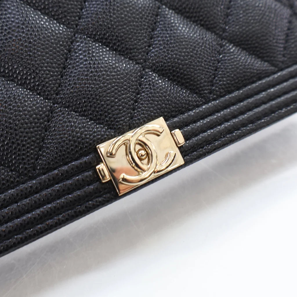 Chanel Black Caviar Boy Wallet on Chain (WOC) L-51P2UJ