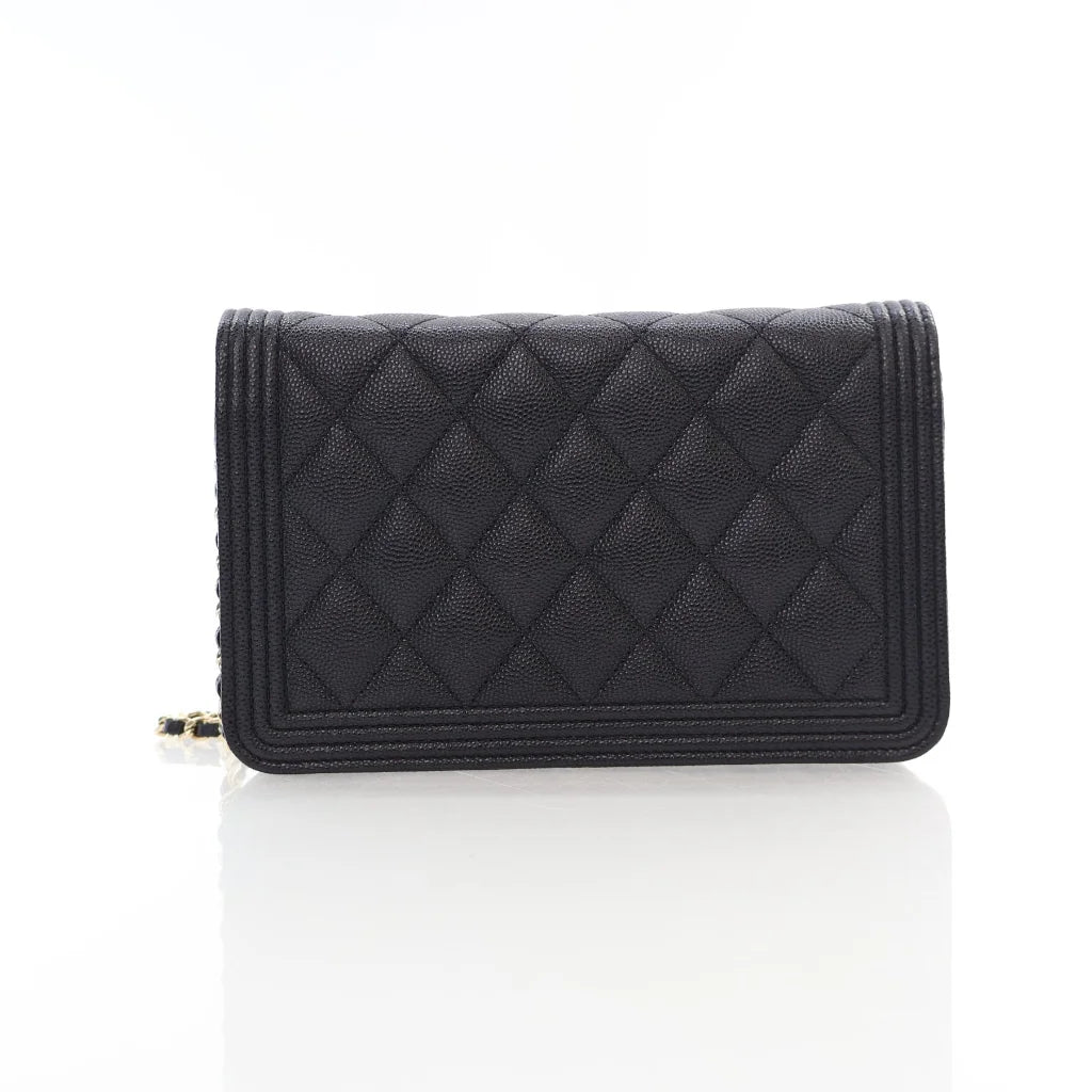 Chanel Black Caviar Boy Wallet on Chain (WOC) L-51P2UJ