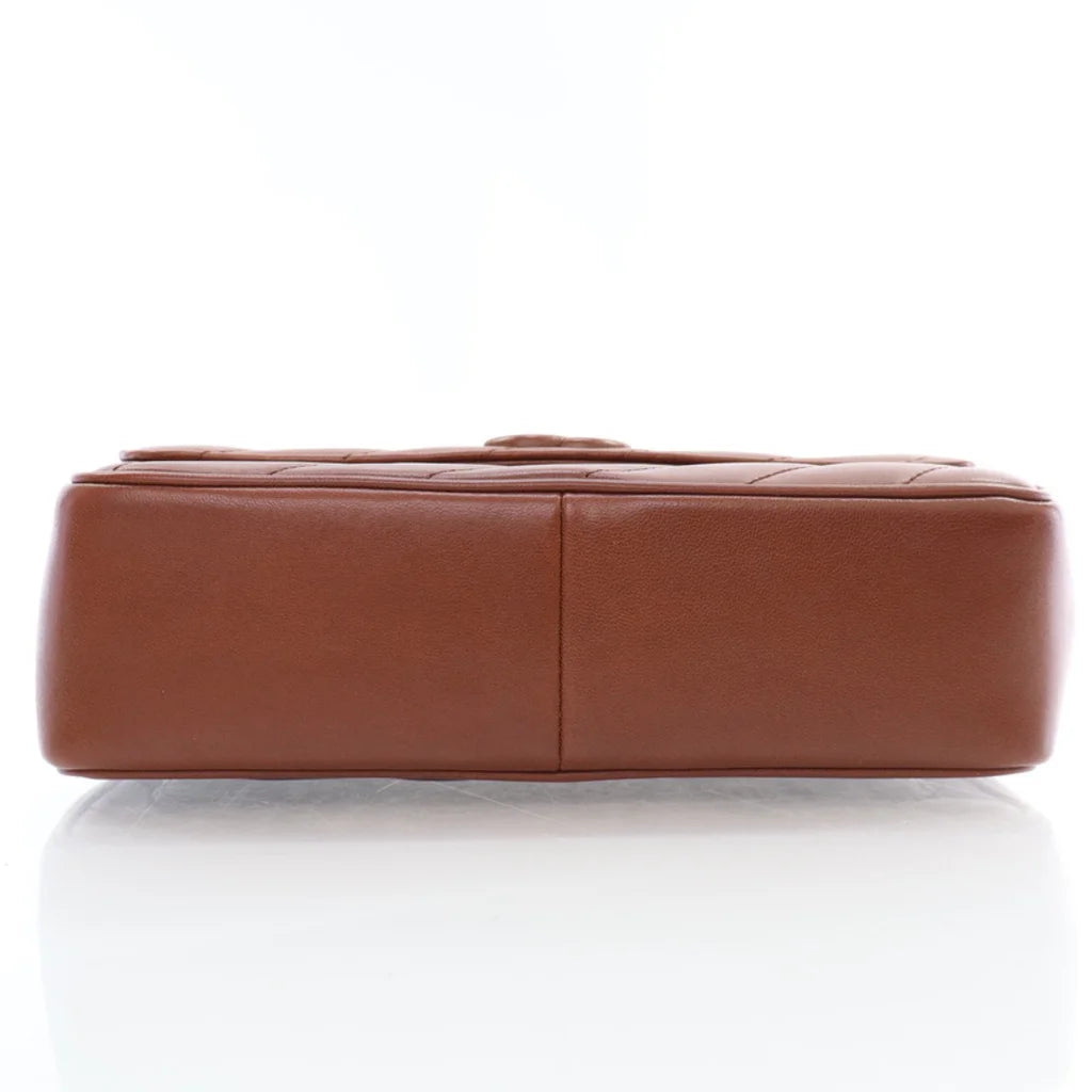 Chanel Brown Lambskin CC Signature Flap L-6THJQQ