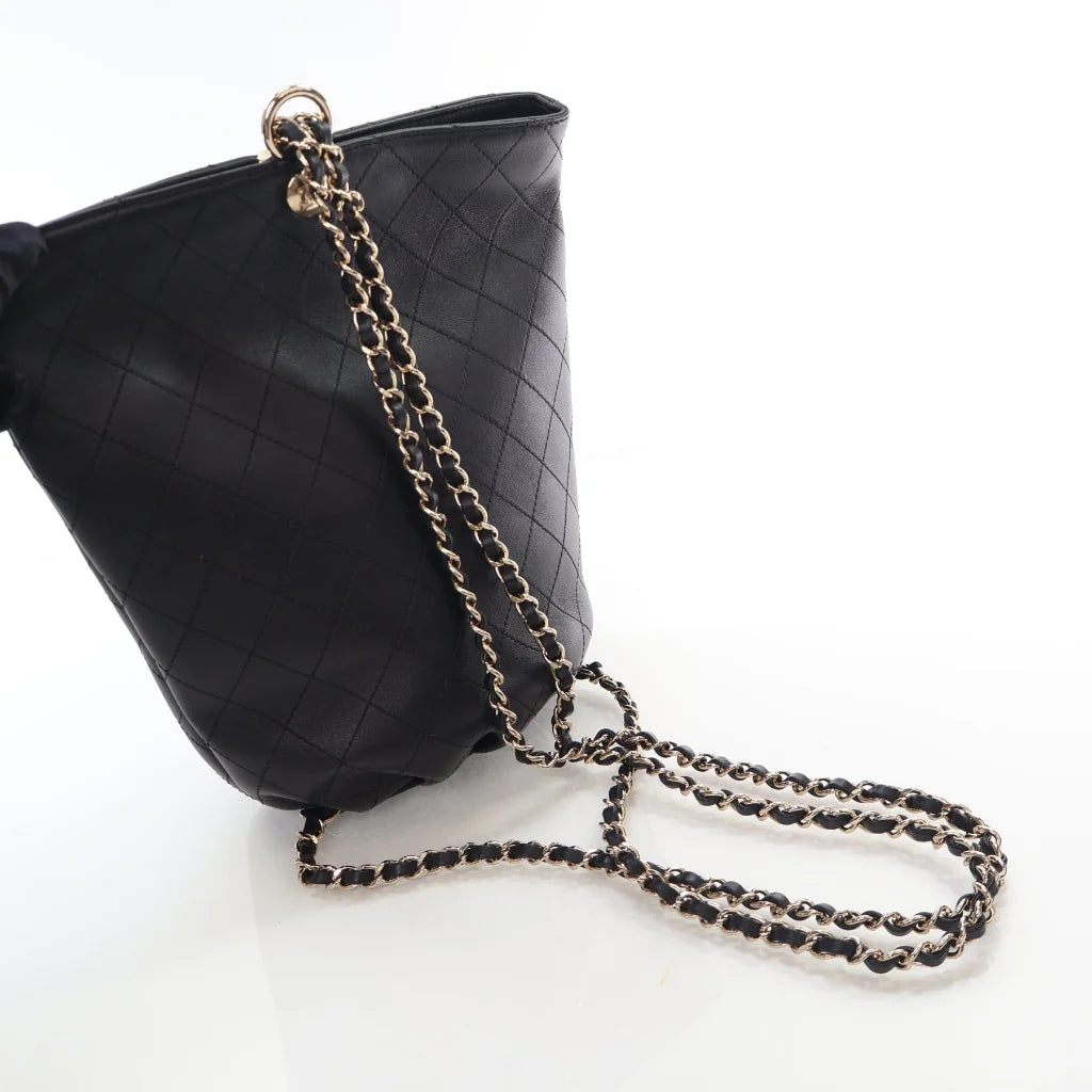 Chanel Bucket Backpack Black Calfskin L-CEOZ6A