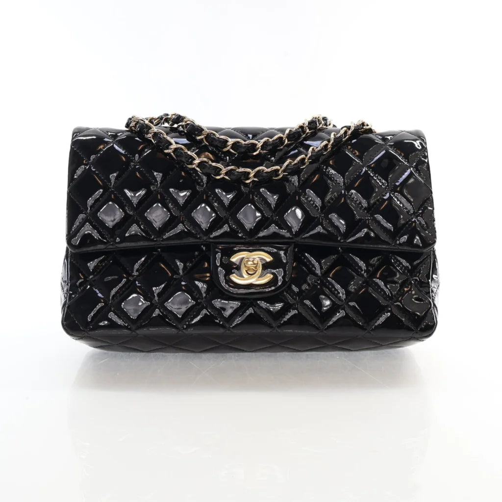 Chanel Classic Flap Medium Black Patent L-MRJRJP