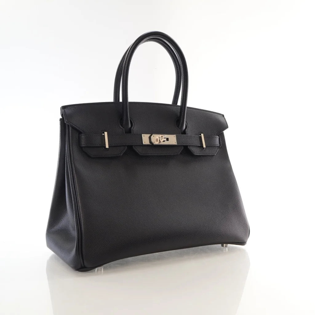 Hermes Noir Epsom Birkin 30 L-RIPU0X