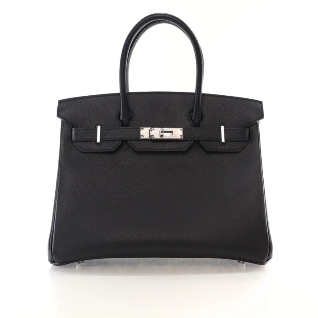 Hermes Noir Epsom Birkin 30 L-RIPU0X