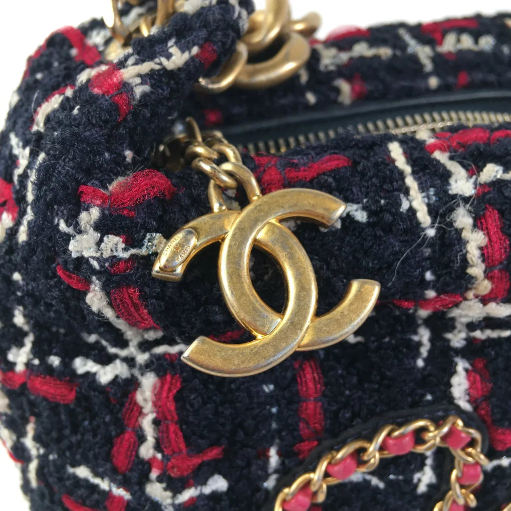 Chanel Multicolor Tweed Written In Chain Hobo L-TRJOVZ