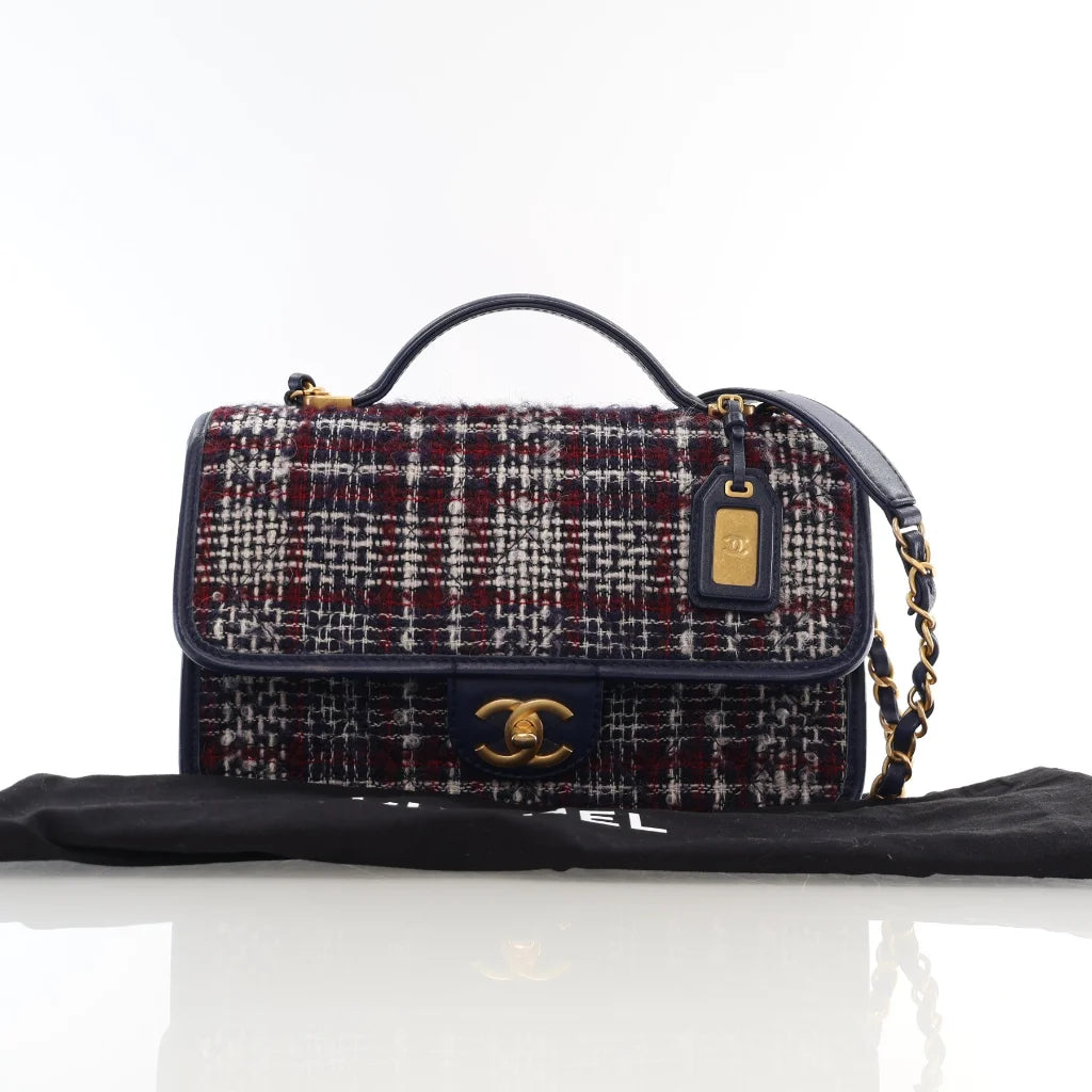 Chanel Small Multicolor Tweed School Memory Flap L-UBBGGN