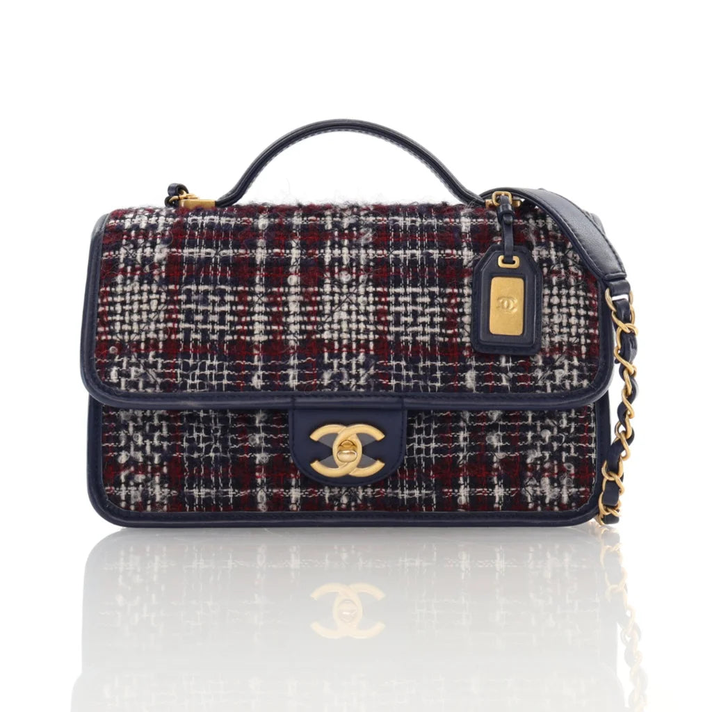 Chanel Small Multicolor Tweed School Memory Flap L-UBBGGN