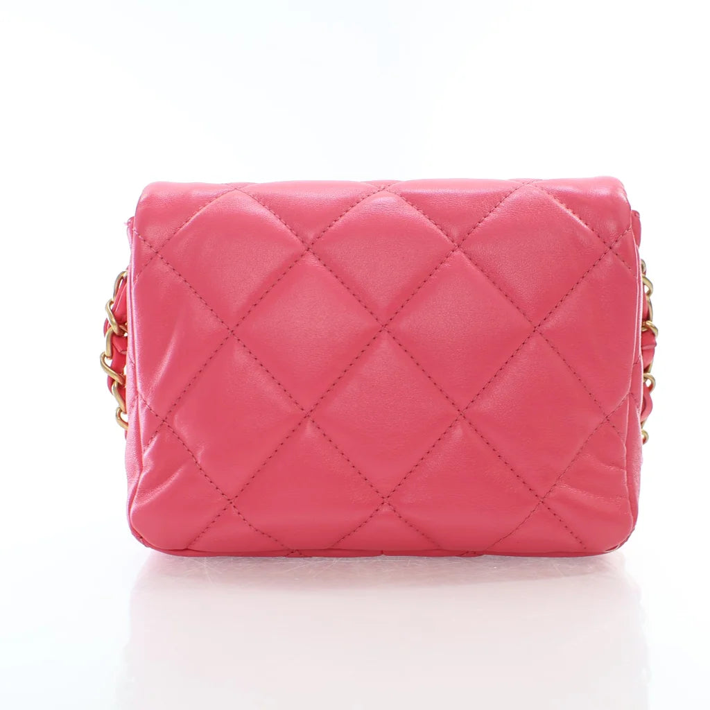 Chanel Coco Love CC Heart Mini Flap Pink Lambskin L-XYPMX5