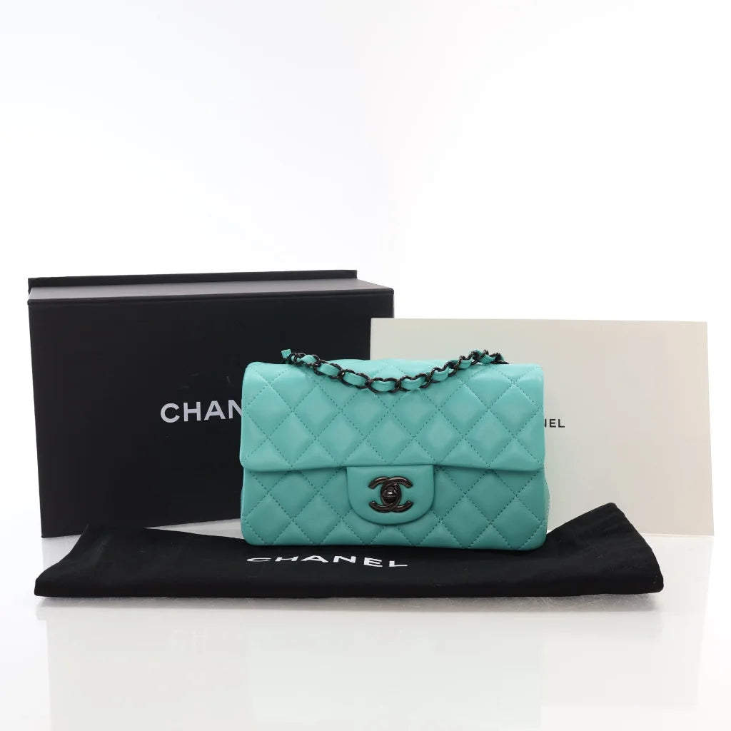 Chanel Mini Rectangle Blue Lambskin L-YW6T3I