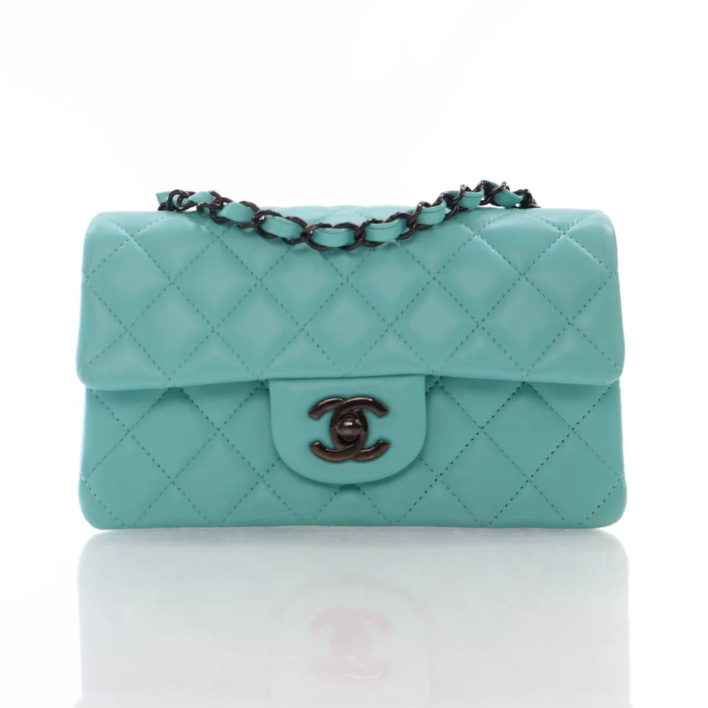 Chanel Mini Rectangle Blue Lambskin L-YW6T3I