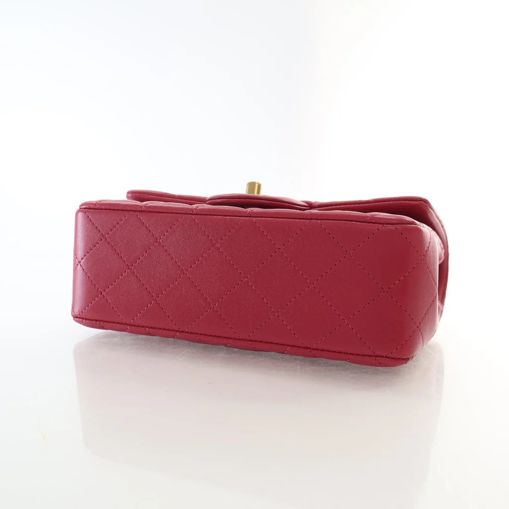 Chanel 21A Mini Rectangle Top Handle Hot Pink Lambskin L-ZA4FAR